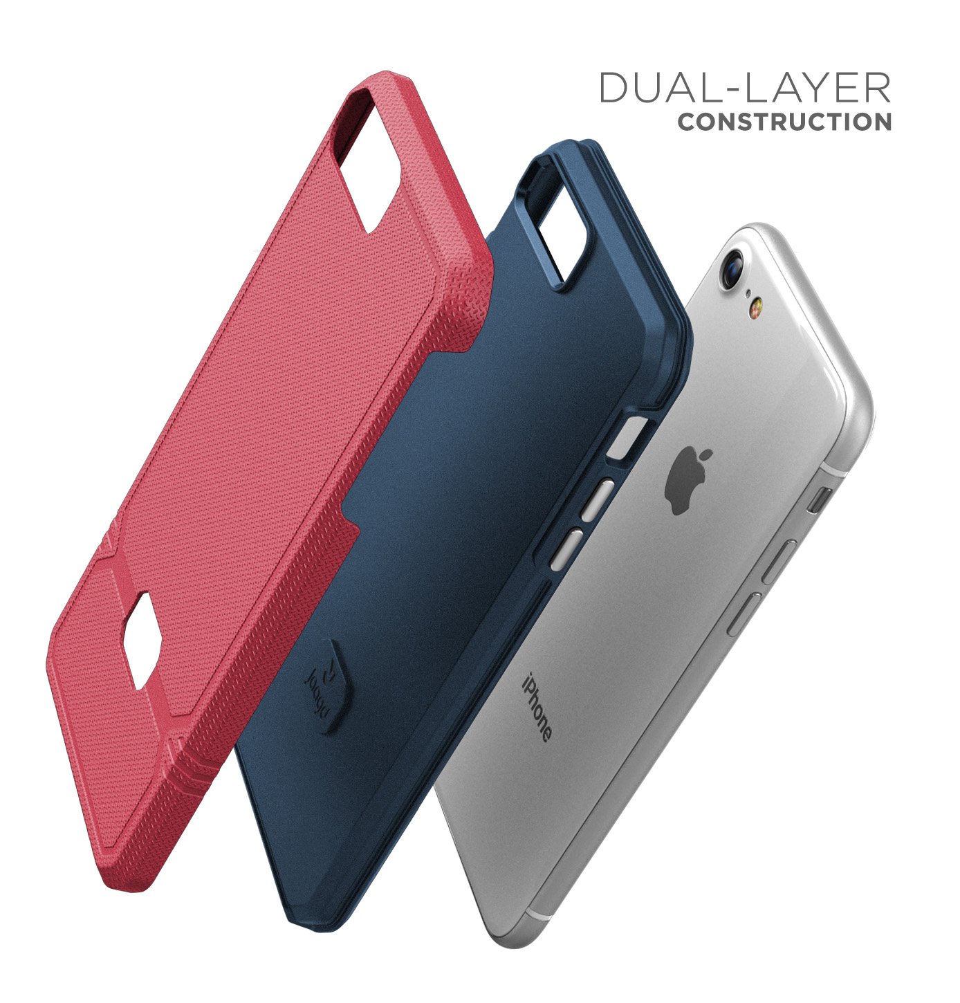 Slim Shockproof iPhone 8/7 Case - Modern Non-Slip Grip Protective Cover for Apple iPhone 8 & iPhone 7 (Mulberry/Navy) | Perfect for Everyday Use, Work & Travel Protection