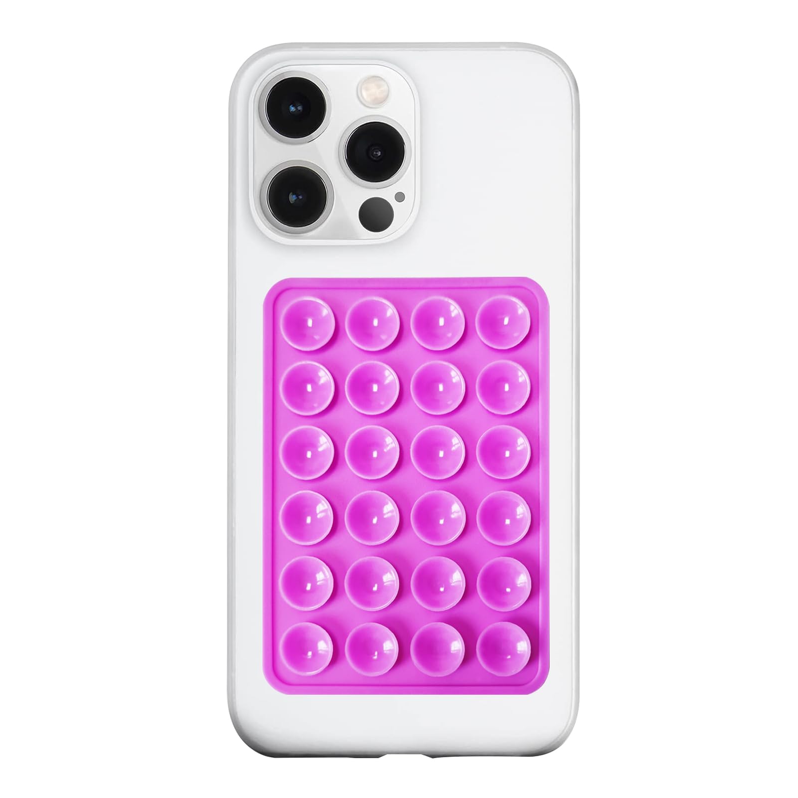 Sticky Silicone Suction Phone Mount Holder - Universal Adhesive Phone Accessory for iPhone, Samsung & Smartphones - Hands-Free Shower Mirror Mount for Selfies, TikTok Videos & Driving (Purple) - Perfect for Bathroom, Car & Home Use