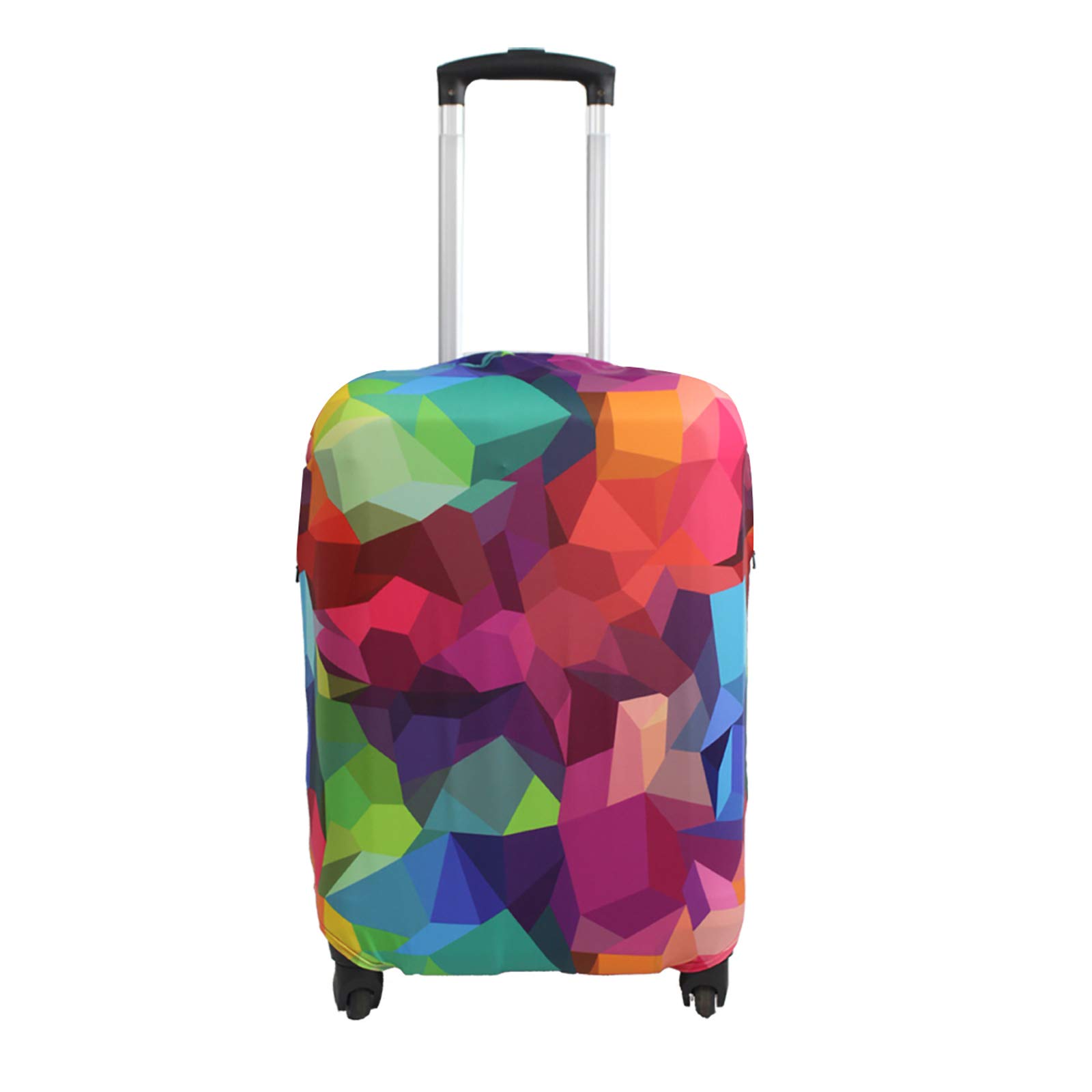 Explore Land Travel Luggage Cover Suitcase Protector - Waterproof & Scratch-Resistant for 23-26 Inch Luggage (Geometric Pattern, Medium) - Perfect for Air Travel, Vacation & Business Trips