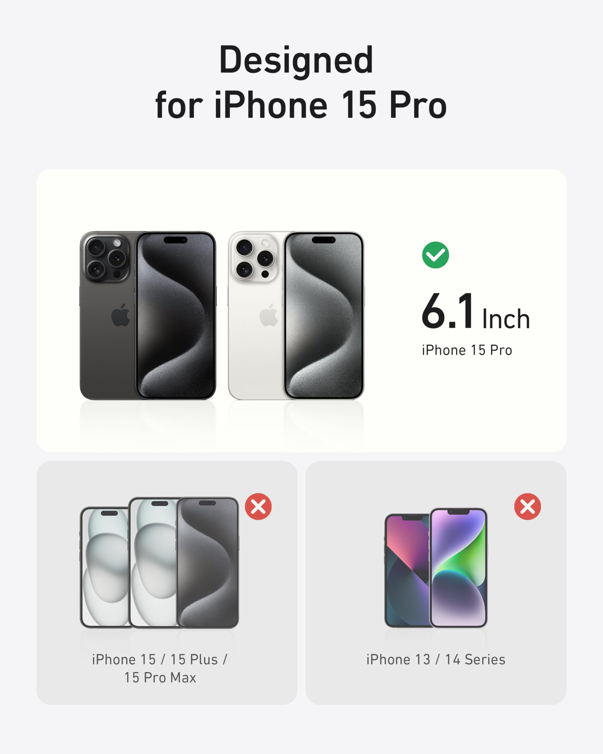 Anker Ultra Magnetic iPhone 15 Pro Case with 360° Ring Stand - Military-Grade Shockproof & MagSafe Compatible Clear Protective Cover - Perfect for Work, Travel and Everyday Use
