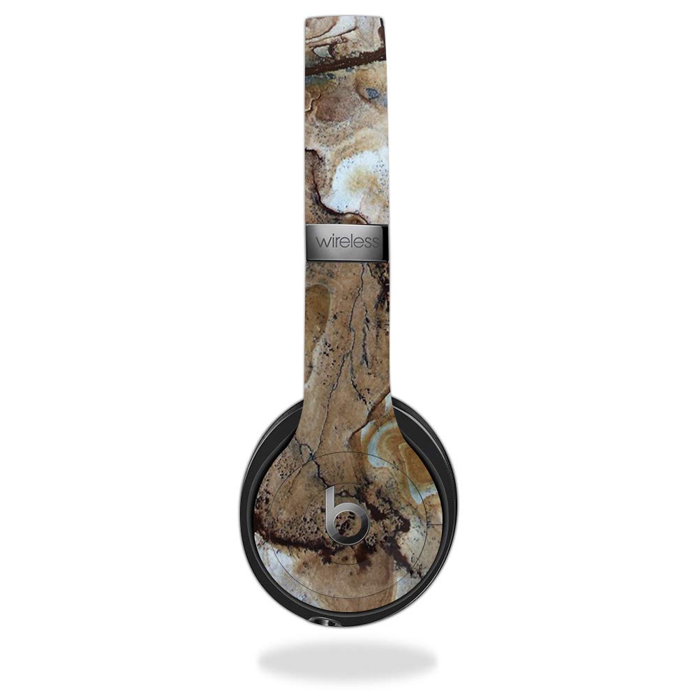 MightySkins Vinyl Decal Wrap Cover Compatible with Beats Solo 3 Wireless Headphones - Brown Marble Design | Protective & Durable Skin | Easy to Apply & Remove | Made in USA | Perfect for Gym, Travel & Daily Use