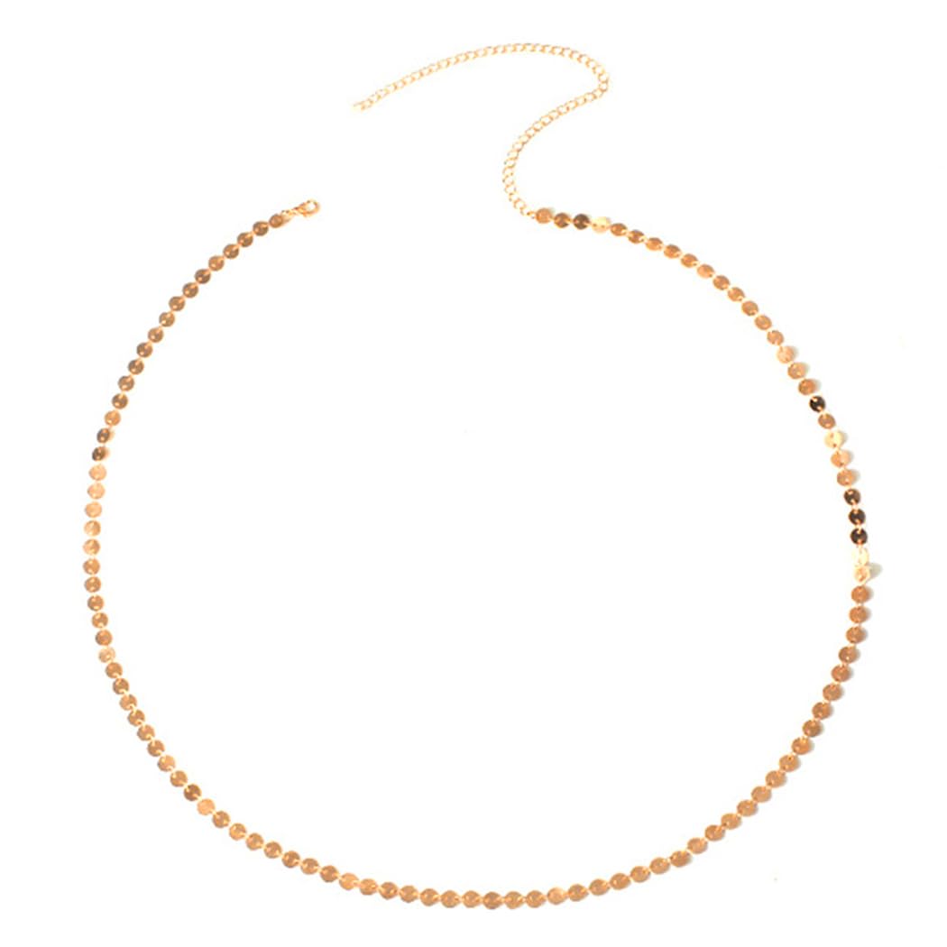 Zoestar Sequin Bikini Body Chain - Gold Waist Jewelry for Women | Beach Party Accessory, Festival Wear, Swimwear Decoration, Summer Vacation Outfit Enhancer