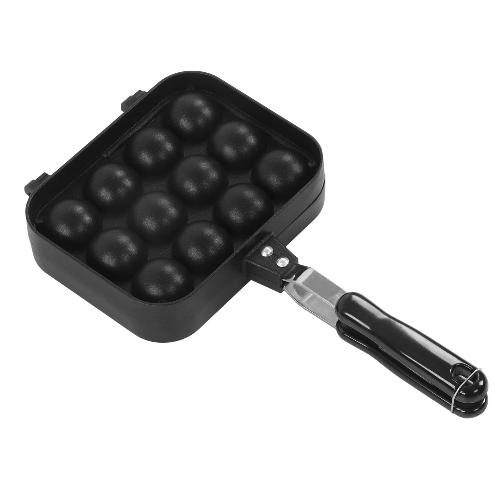 Non-Stick Takoyaki Pan with Heat Resistant Handle - Japanese Octopus Ball Grill Pan for Perfectly Cooked Snacks - Ideal for Home Kitchen, Party Cooking & Japanese Cuisine Lovers