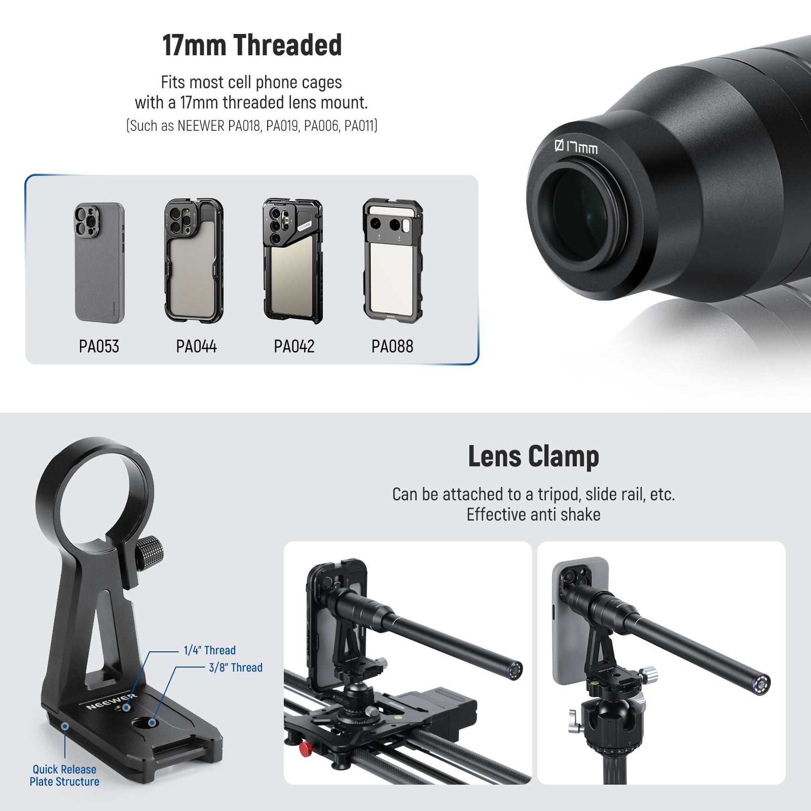 NEEWER LS 51 18mm 2x Macro Probe Lens with 17mm Thread - Professional Close-Up Photography for Jewelry, Electronics & Small Object Inspection