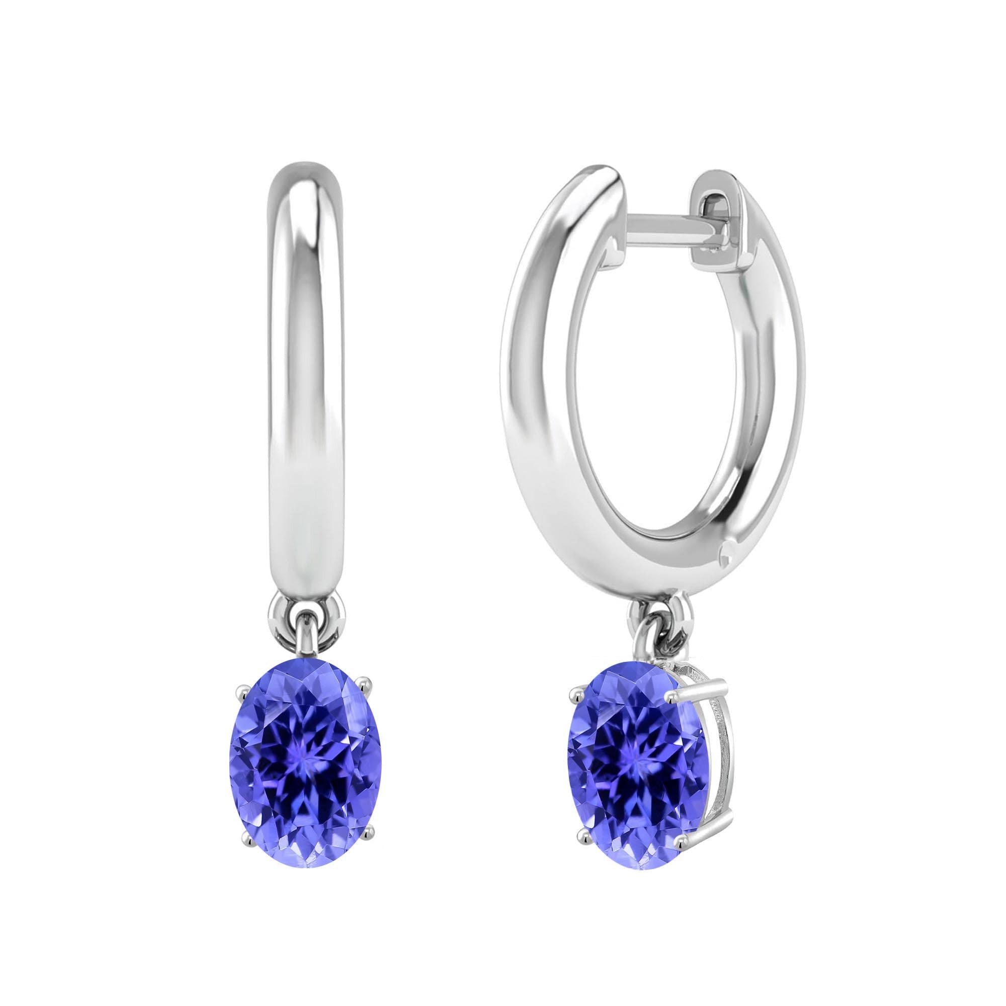Exquisite Sterling Silver Tanzanite Dangle Earrings for Women | Natural Blue Tanzanite Gemstone Jewelry | Perfect for Weddings, Parties & Special Occasions