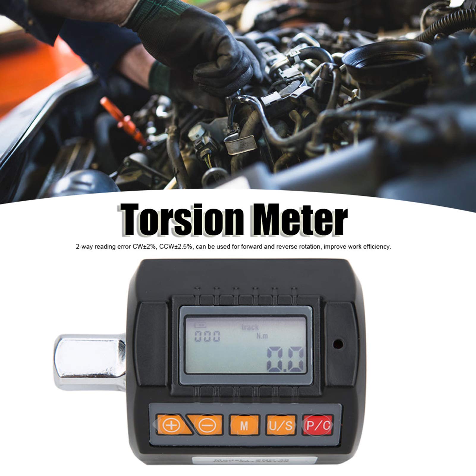 Fafeicy ZNC30 Digital Torque Wrench - 330N.M High Precision Torsion Meter with LCD Display, Conversion Head & Screwdriver Adapter | Portable Torque Measurement Tool for Automotive Repair, Industrial Maintenance & DIY Projects
