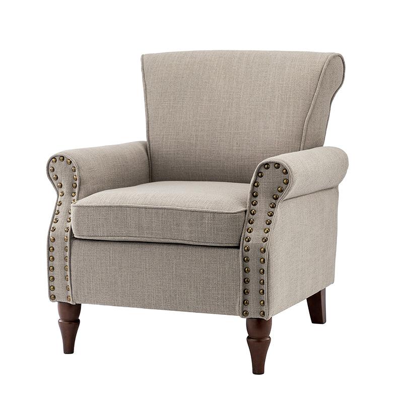Hypanis Upholstered Armchair with Solid Wood Legs - Modern Living Room Accent Chair for Home, Office & Reading Nook - Comfortable Lounge Chair for Relaxing & Decor