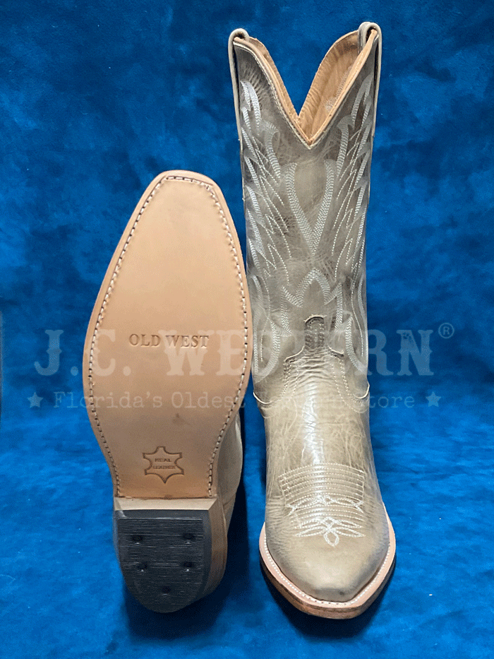 Old West LF1642 Women's All Over Leather Snip Toe Cowgirl Boots - Natural Tan Western Boots for Country Dancing, Rodeo & Casual Wear