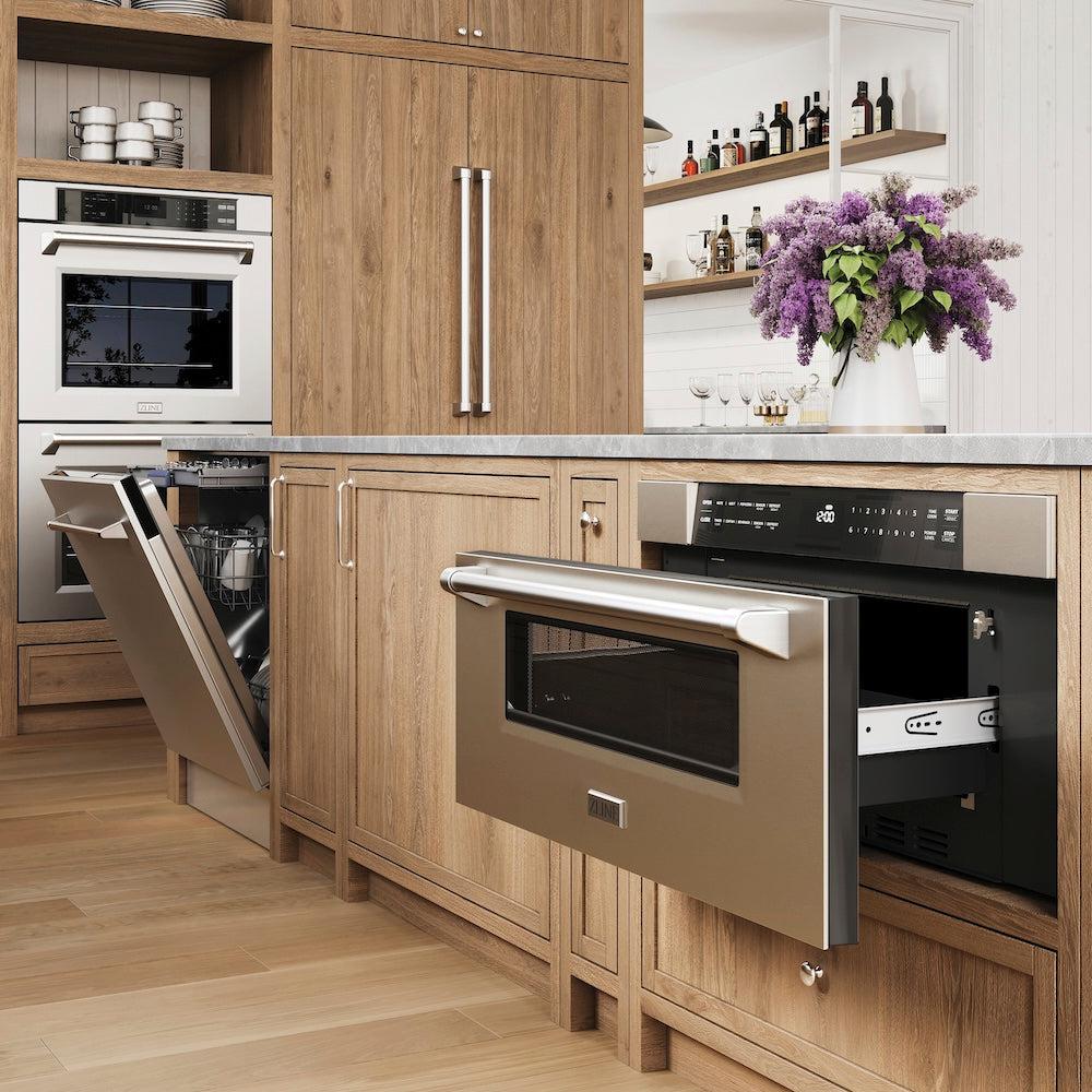 ZLINE 24 Inch Stainless Steel Tallac Series Dishwasher with 3rd Rack - 51dBa Ultra Quiet (Model DWV 304 24) - Perfect for Small Kitchens and Open-Concept Living Spaces