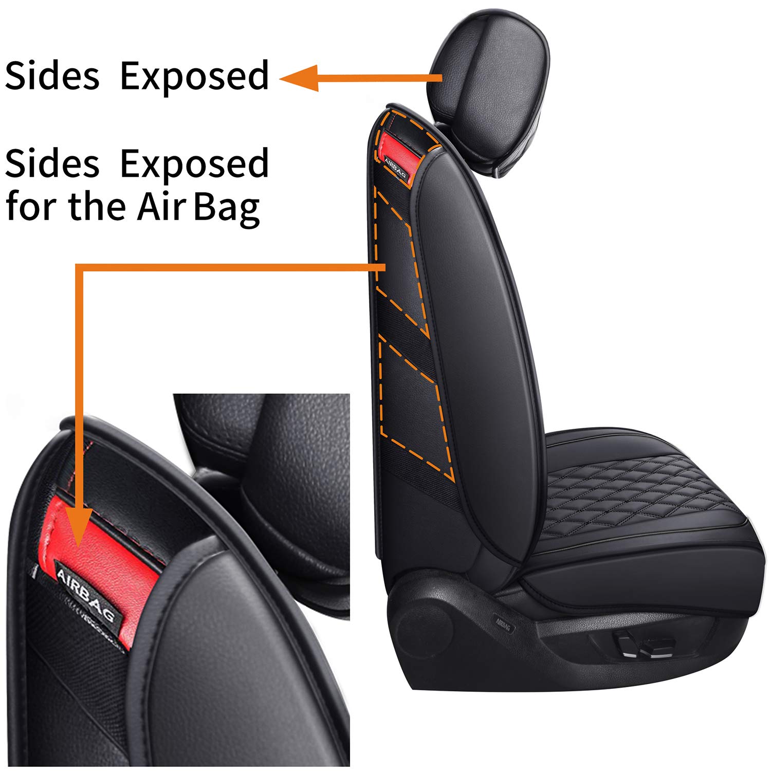 Premium Waterproof Leather Car Seat Covers Full Set - Universal Fit for 2009-2025 Ford F150, F250, F350, F450 & Carhartt Models | Durable SUV & Pickup Truck Seat Protectors for All-Weather Comfort & Style