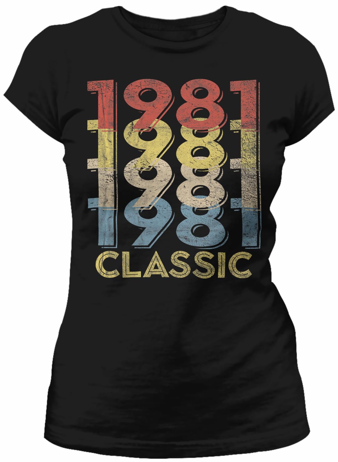 1981 Vintage 44th Birthday T-Shirt for Women - Classic Retro Design - Perfect Gift for 44 Year Old Women - Birthday Party, Casual Wear & Special Occasions
