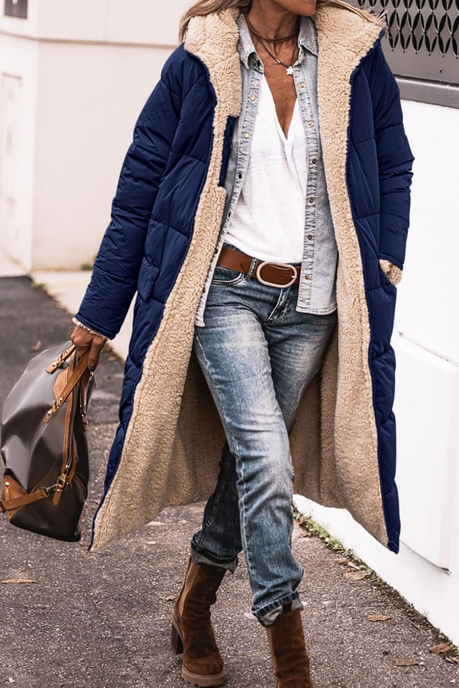 PRETTYGARDEN Women's Oversized Shearling Fleece Long Winter Coat Jacket 2025 - Warm Fleece Lined Outerwear for Cold Weather, Snow, and Casual Street Style