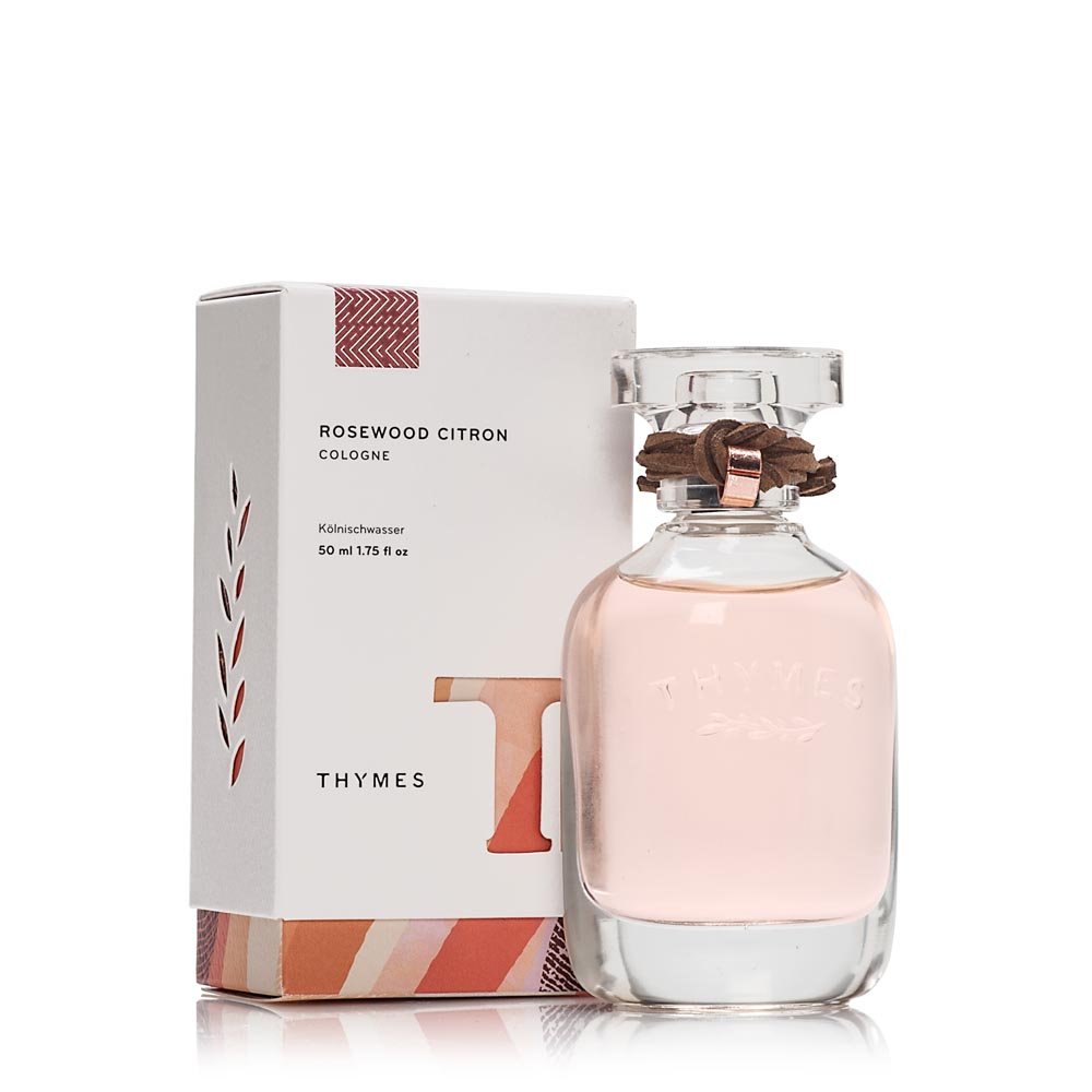 Thymes Rosewood Citron Cologne for Men & Women - 1.75 oz Citrus Grapefruit Rose Fragrance | Fresh & Uplifting Scent for Everyday Wear, Office & Special Occasions