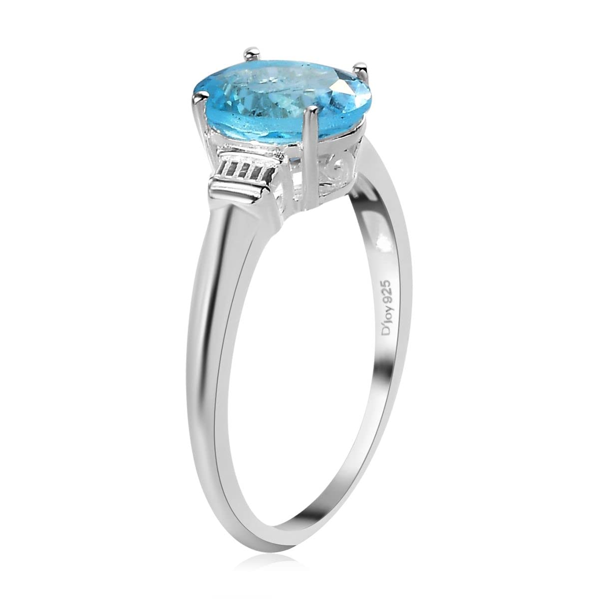 Sky Blue Topaz Solitaire Engagement Ring for Women - November Birthstone Jewelry in 925 Sterling Silver, Perfect Birthday Gift & Anniversary Present for Her | Ideal for Proposals, Weddings & Special Occasions
