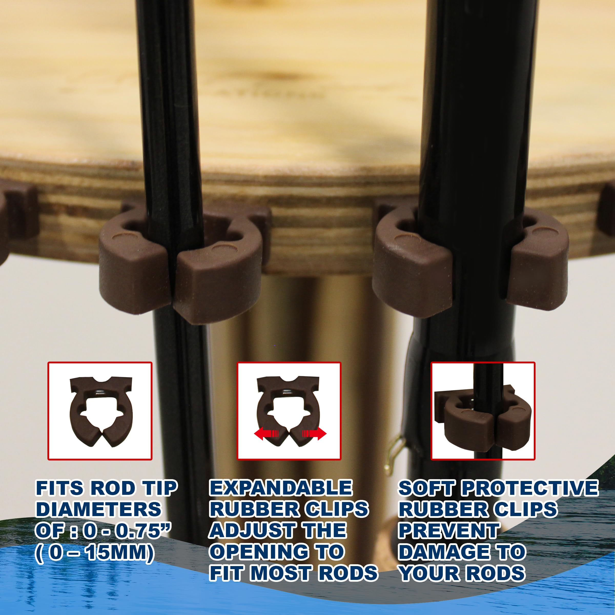 Rush Creek Creations 360° Rotating Fishing Rod Holder - Garage Storage Organizer for Fishing Poles, Reels, Tackle Box & Gear Accessories | Perfect for Boat, Garage & Workshop Organization