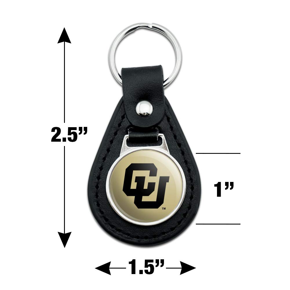 University of Colorado Boulder Black Leather Keychain - Premium CU Buffs Key Ring for Students, Alumni & Fans - Perfect for Backpacks, Gifts & School Spirit Accessories