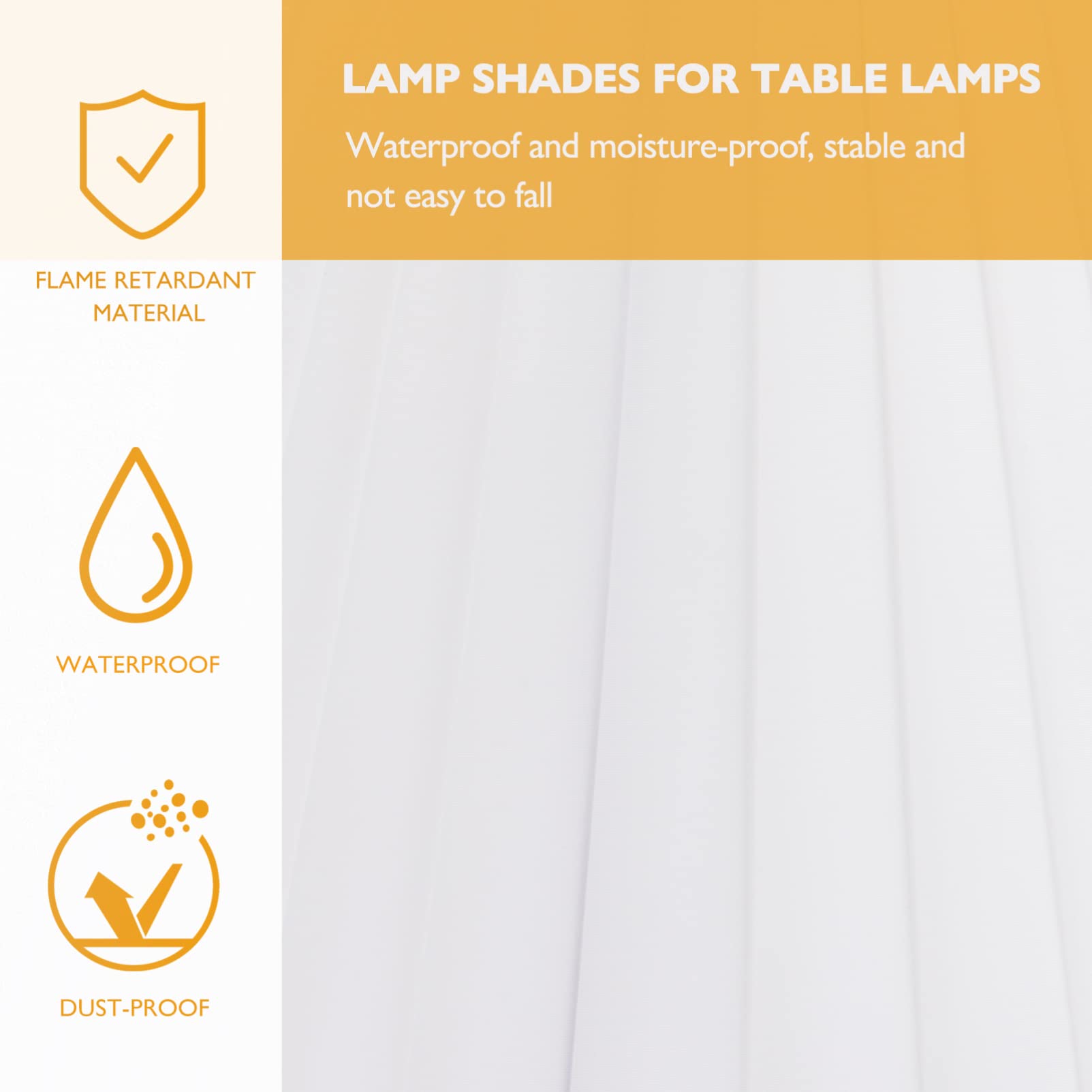 OSALADI White Fabric Lampshade - Floor Drum, Bell, Wall Sconce & Chandelier Cover - Removable Petal Design for Desk & Ceiling Lights - E27 Base - Perfect for Living Room, Bedroom & Office Decor