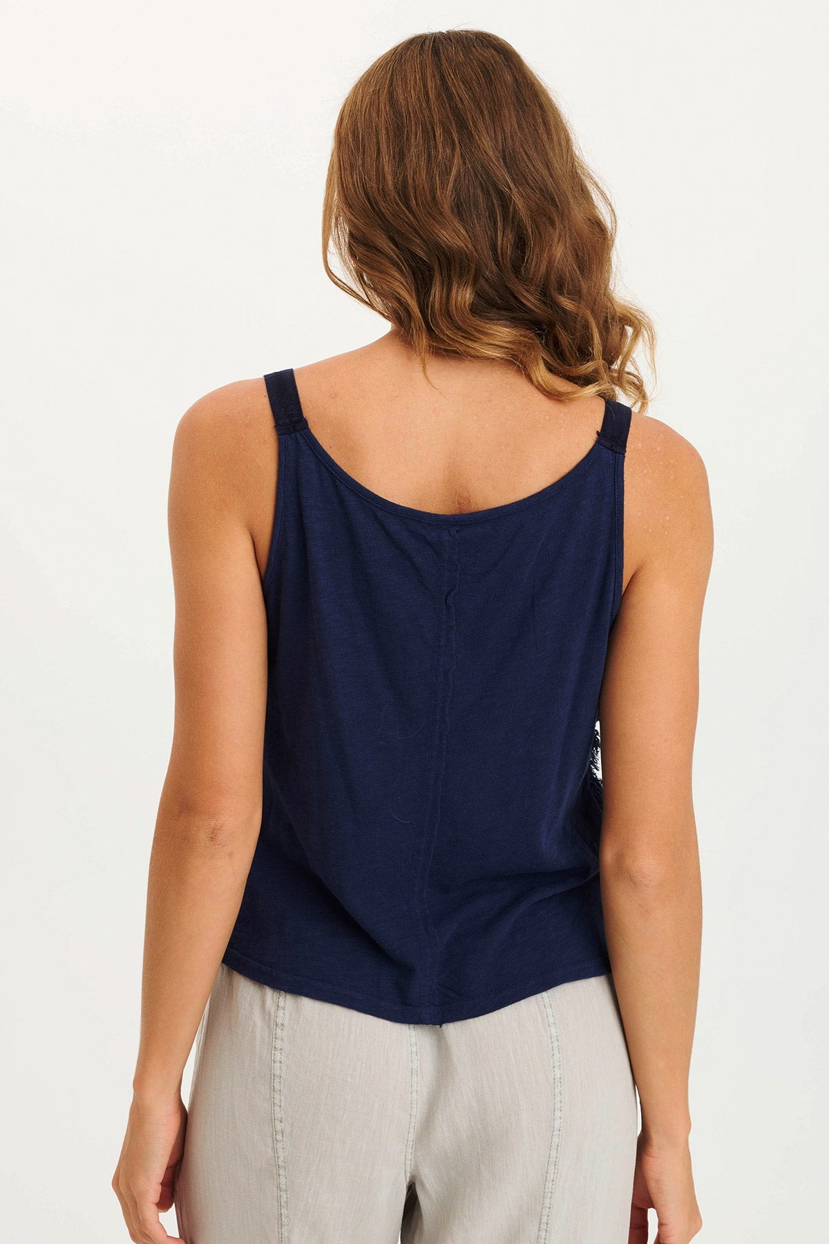 Haddon Stripe Voile Jersey A-Line Tank Top for Women - Lightweight Summer Casual Wear, Perfect for Beach, Travel, and Everyday Outfits