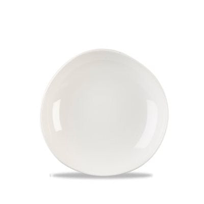 Organic Round Bowl 38 Oz - Churchill Trace White Ceramic Serving Bowl, Set of 12 - Perfect for Salads, Soups, Pasta & Family Dinners