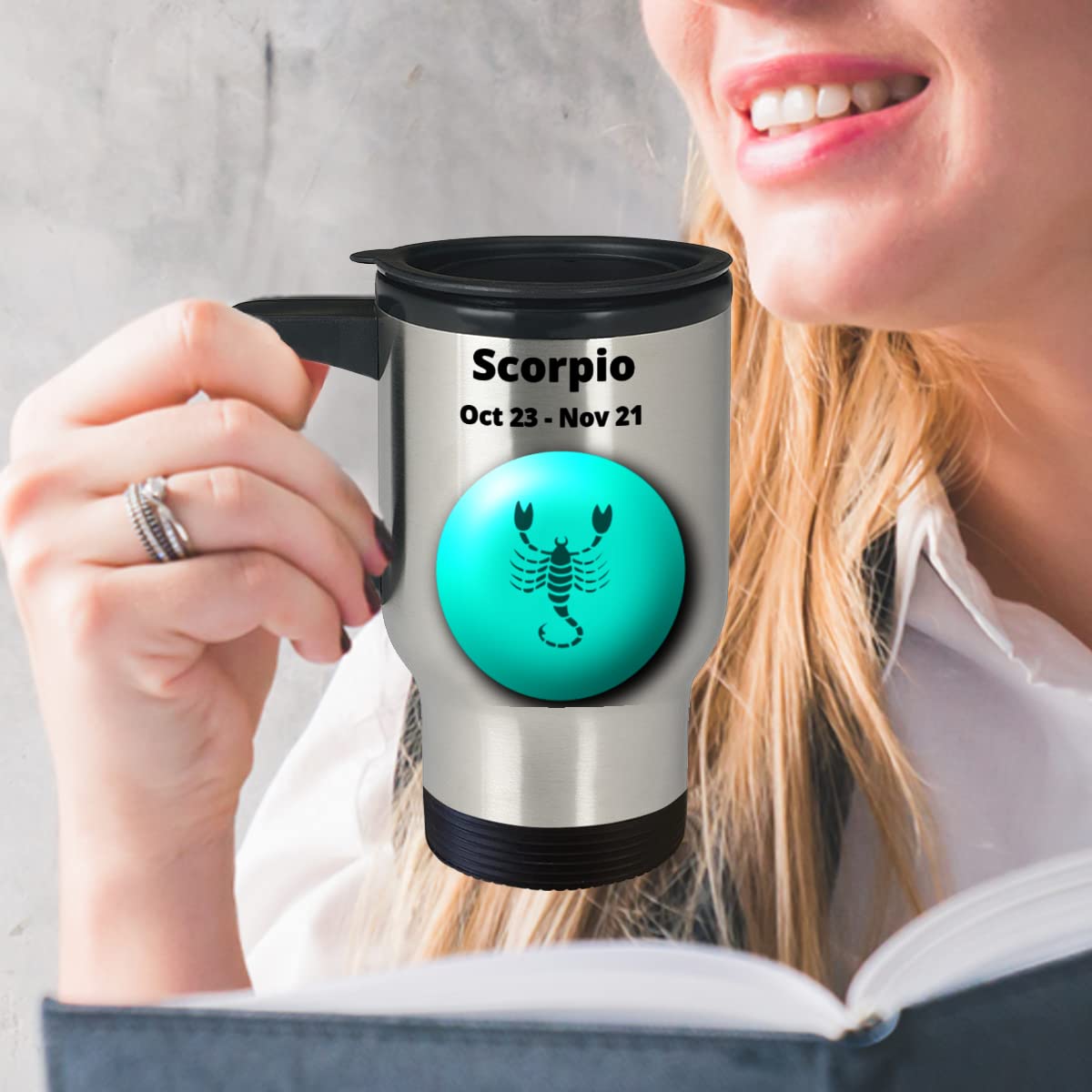 Scorpio Zodiac Travel Mug - 14 Oz Stainless Steel Insulated Tumbler for Hot & Cold Drinks - Perfect for Coffee, Tea & Beverages On-The-Go, Office & Outdoor Adventures