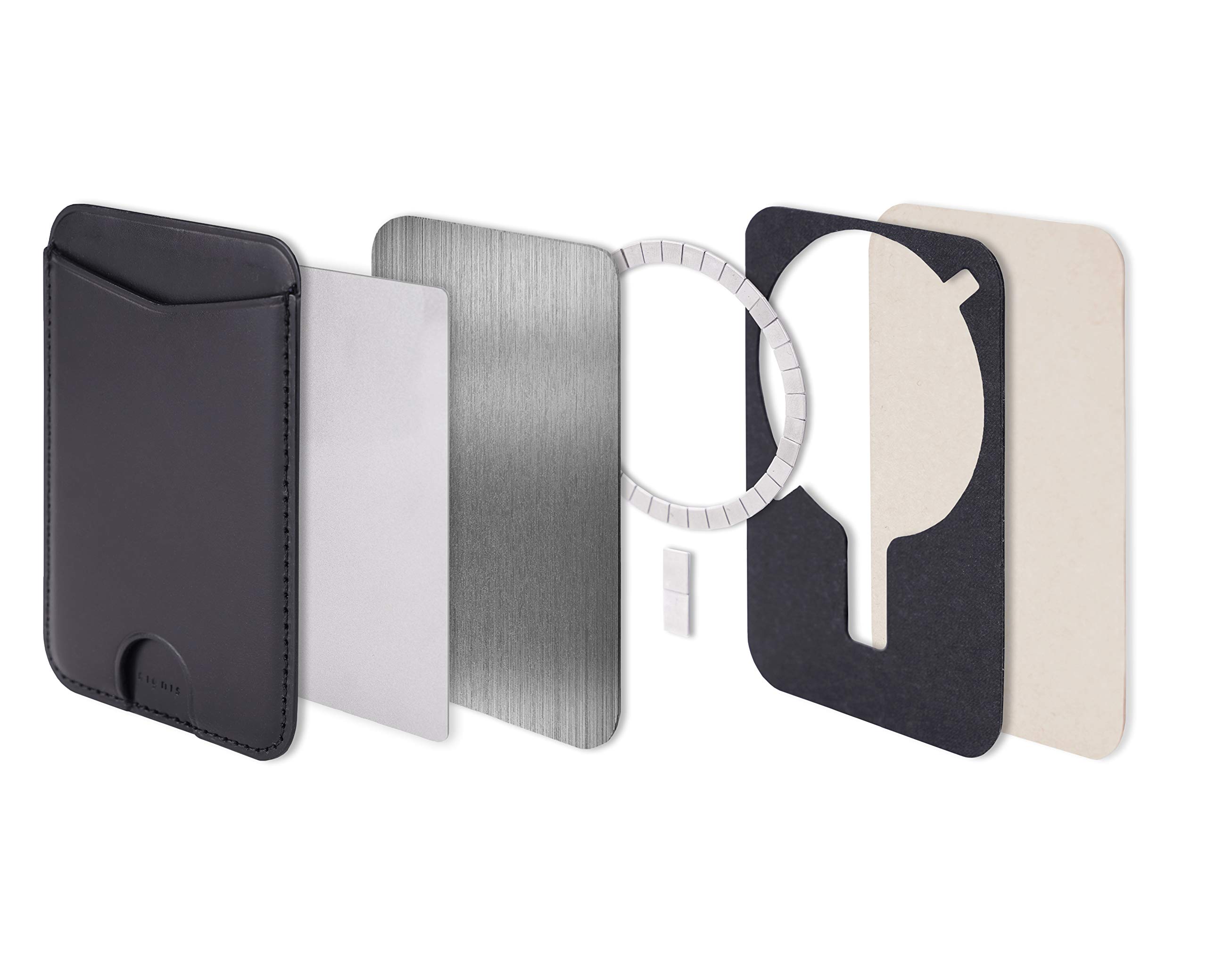 Genuine Italian Buttero Leather Magsafe Wallet for iPhone 12/12 Mini/12 Pro/12 Pro Max - Slim Card Holder with 1 Card Slot & Pockets (Navy Blue) | Perfect for Everyday Carry, Travel & Contactless Payments