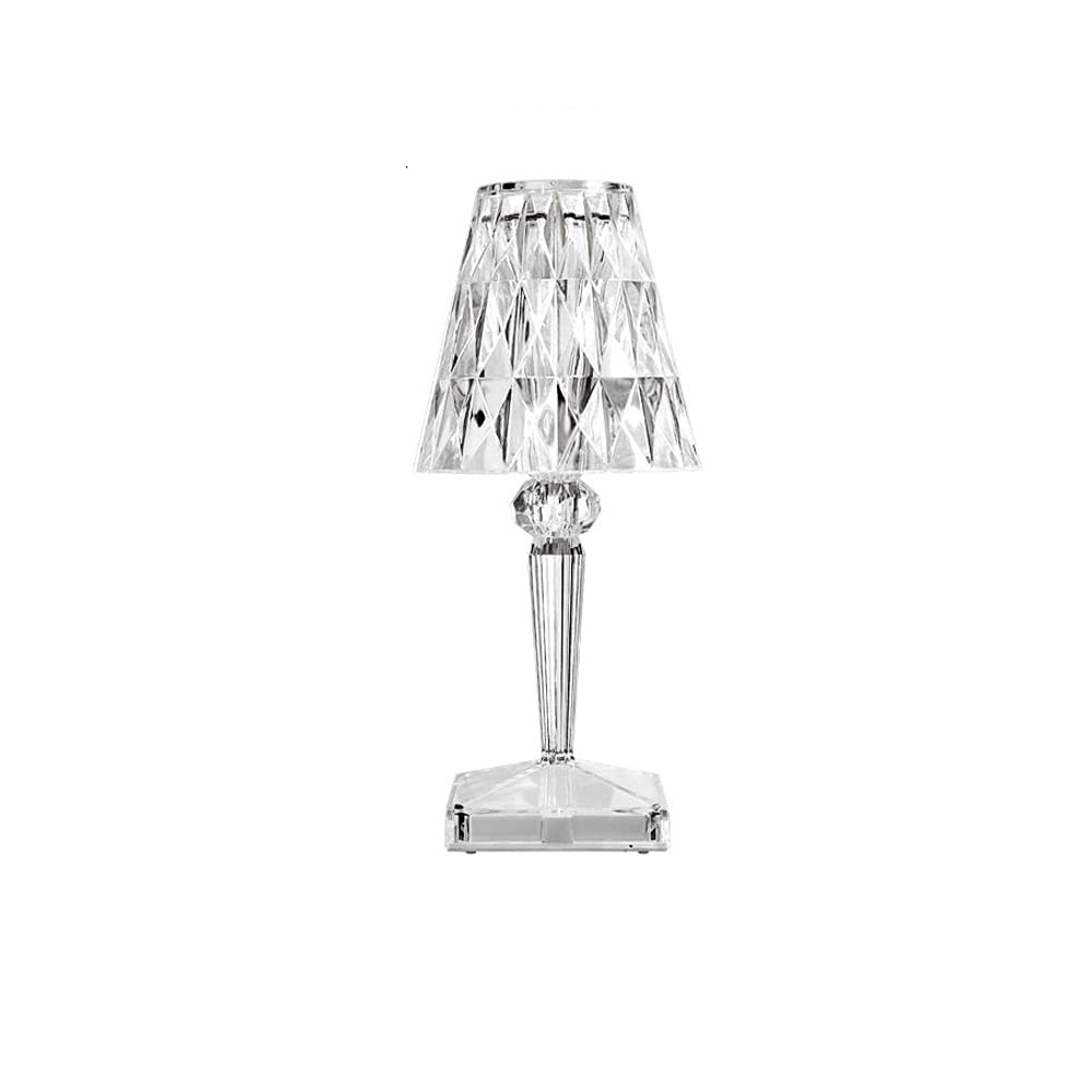 LED Diamond Crystal Projection Desk Lamp with USB Charging & Touch Sensor - 3 Color Modes, Rechargeable Table Light for Home Office, Restaurant, Bar Decor & Romantic Night Lighting