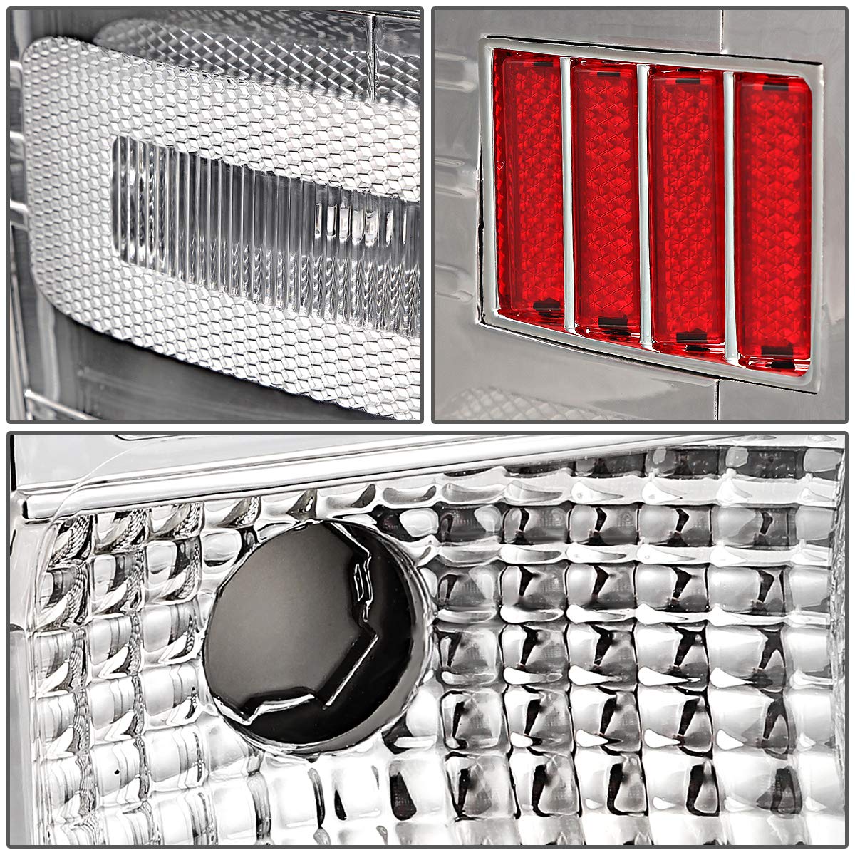 Auto Dynasty LED Tail Lights for 2014-2019 Chevy Silverado 1500/2500HD/3500HD - Chrome Housing Clear Lens Brake & Reverse Lamps (Driver & Passenger Side) | Enhanced Night Visibility & Safety for Truck Drivers