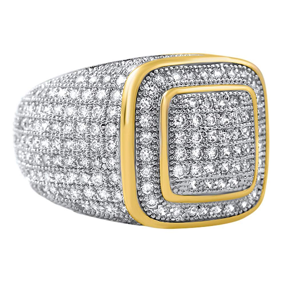 Elegant Gold CZ Bling Ring for Women - Size 7 | Cubic Zirconia Fashion Jewelry | Perfect for Parties, Weddings & Special Occasions