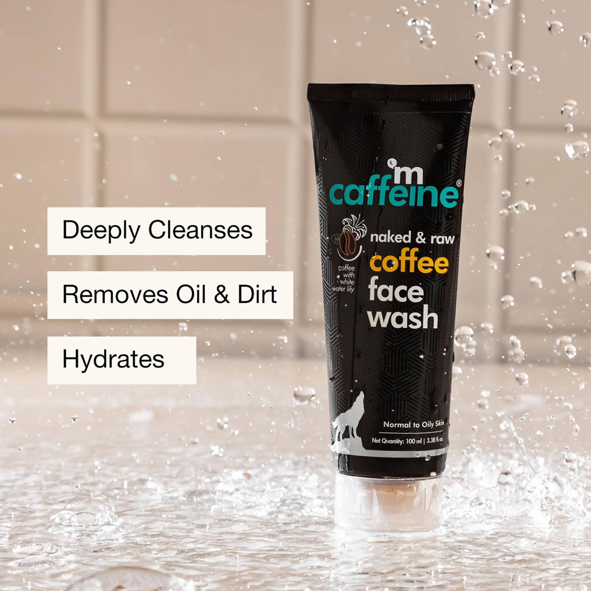 mCaffeine Deep Cleansing Coffee Face Wash for Oil Control & Tan Removal - Daily Anti-Pollution Facial Cleanser for Men & Women (100ml) | Perfect for Summer Skincare & Daily Detox Routine