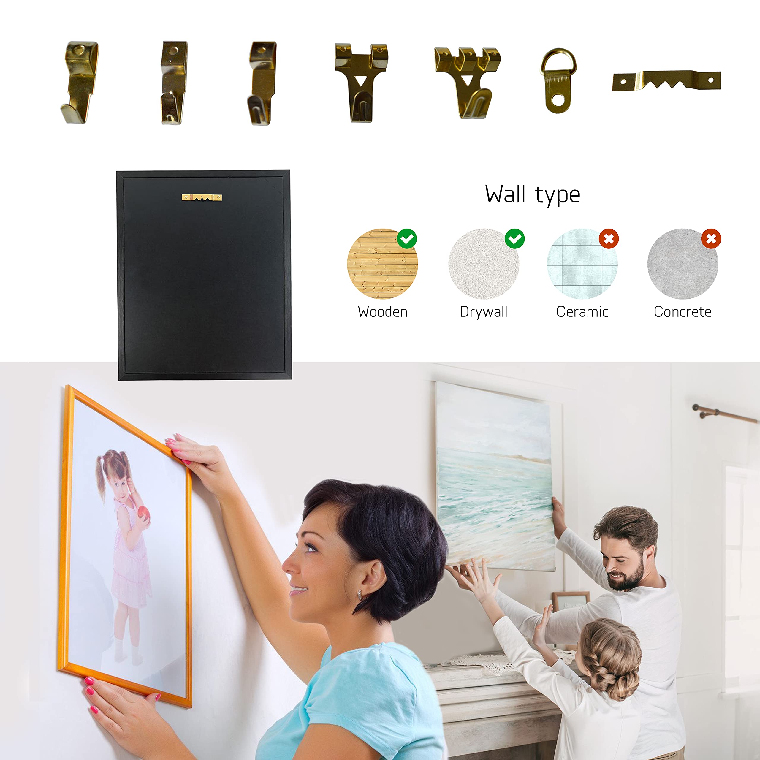 132-Piece Picture Hanging Kit with Eyehooks, Metal Wire & Nails - Heavy Duty Frame Hanging Hardware for Wall Art, Photos & Mirrors - Perfect for Home Decor, Gallery Walls & Office Displays