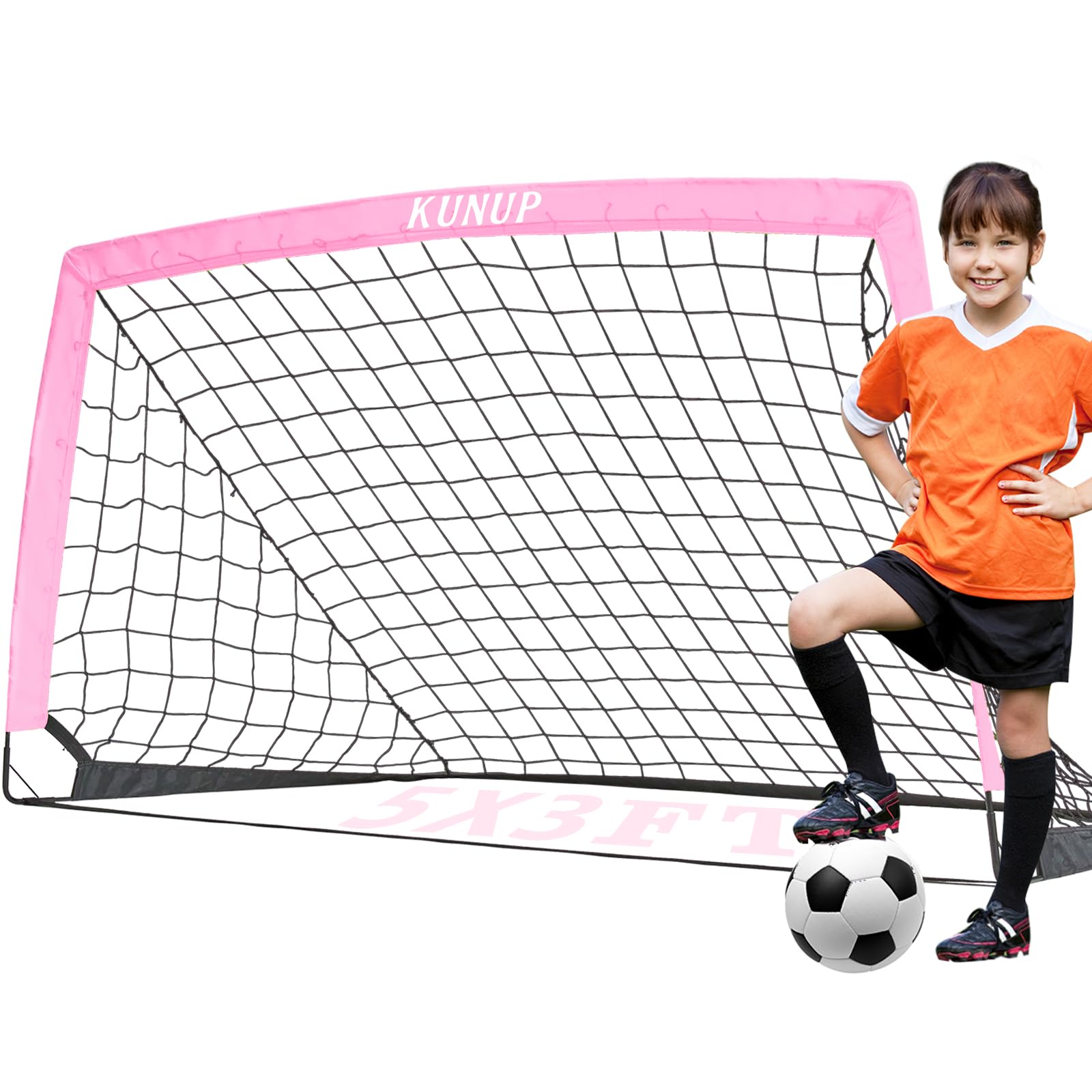 **Foldable Soccer Goal for Kids & Adults - 5x3, 6x4, 9x5FT Portable Soccer Net with Carrying Bag - Perfect for Backyard, Training, and Outdoor Sports Games**