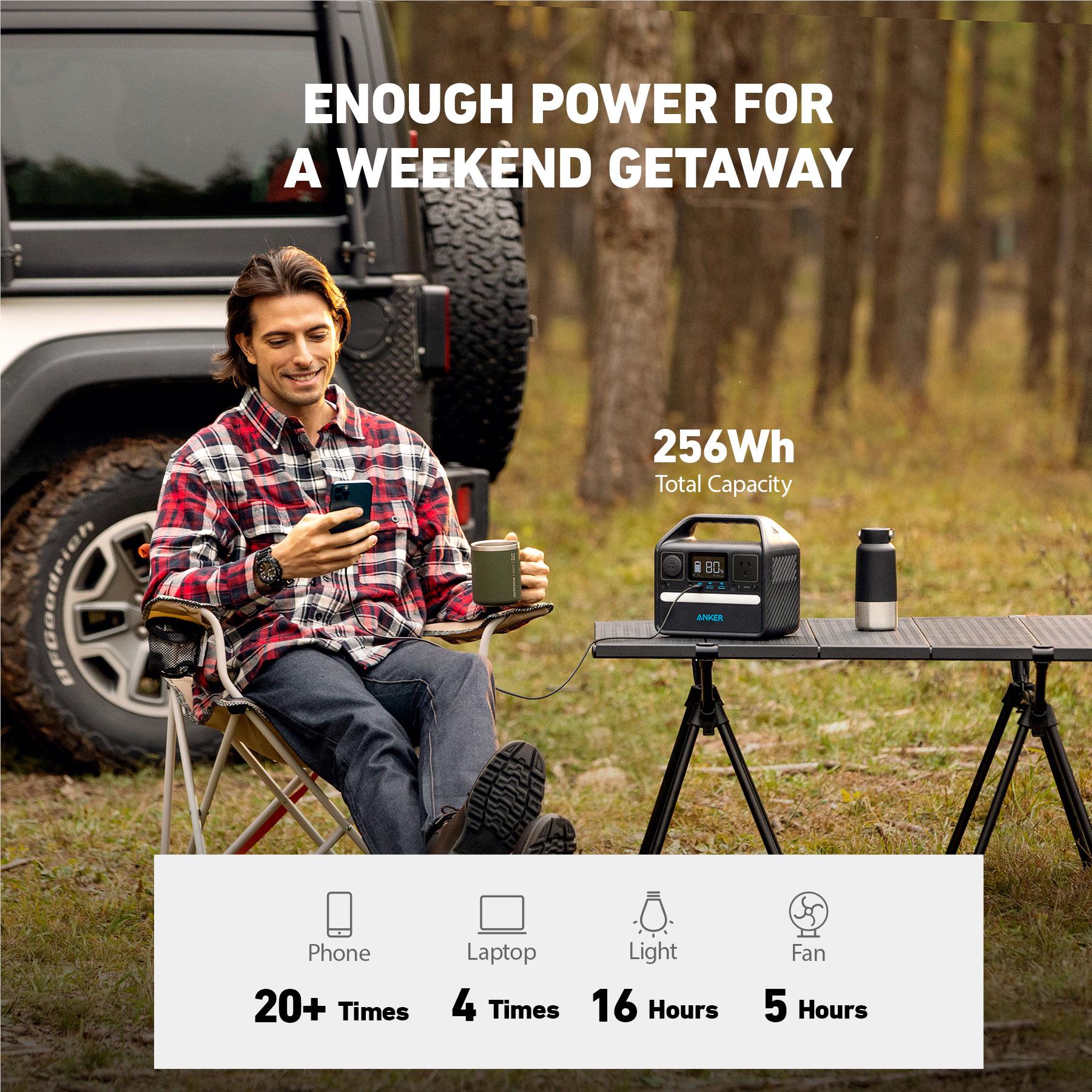 Anker 521 PowerHouse 256Wh Portable Power Station with AC Outlet - Backup Power for Camping, Emergencies & Outdoor Adventures