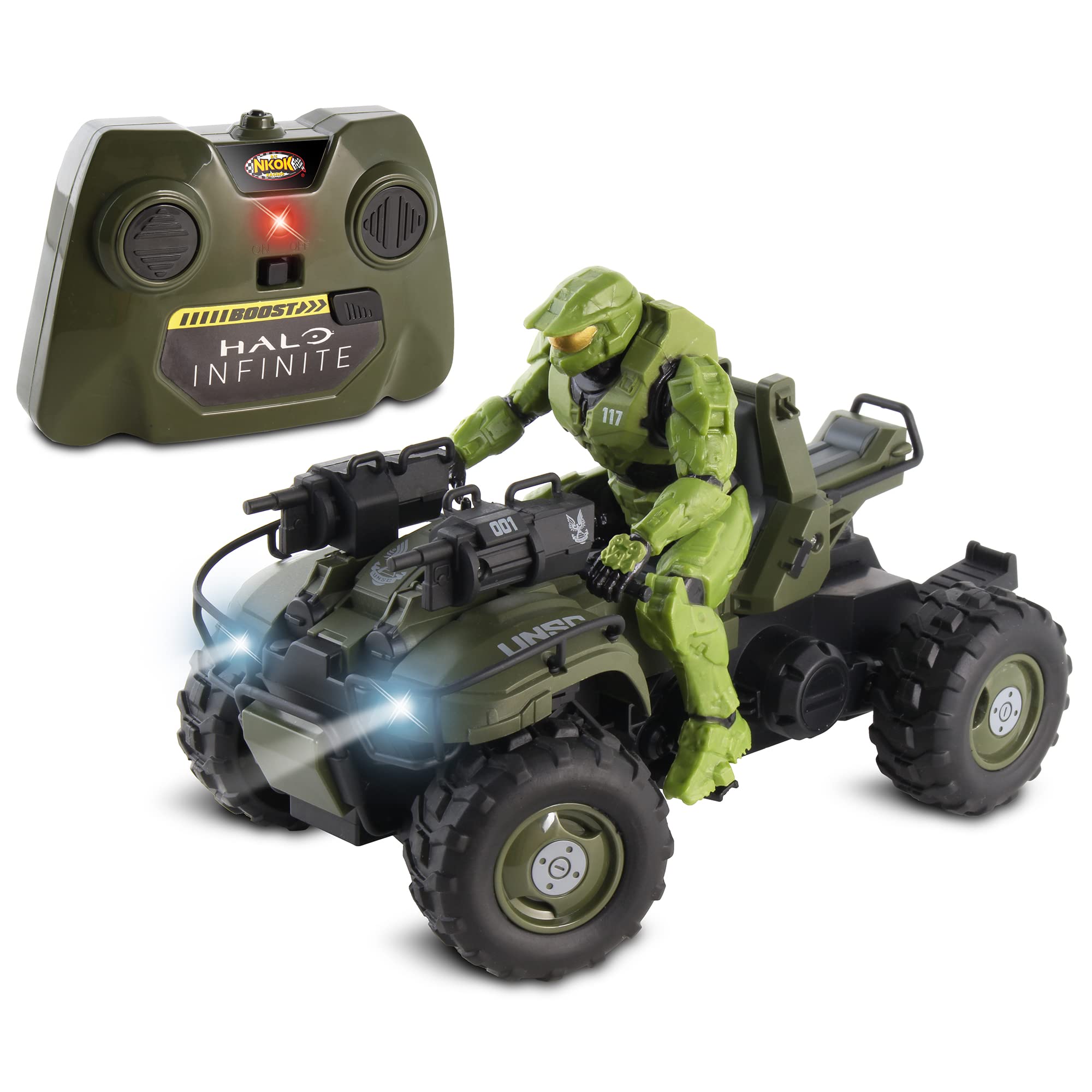Halo Infinite Gungoose & Master Chief 2.4GHz RC Vehicle with Turbo Boost - Officially Licensed Radio Control Toy with Working Lights, Battery Powered for Kids Ages 6+ - Perfect for Action Play and Halo Fan Collectibles
