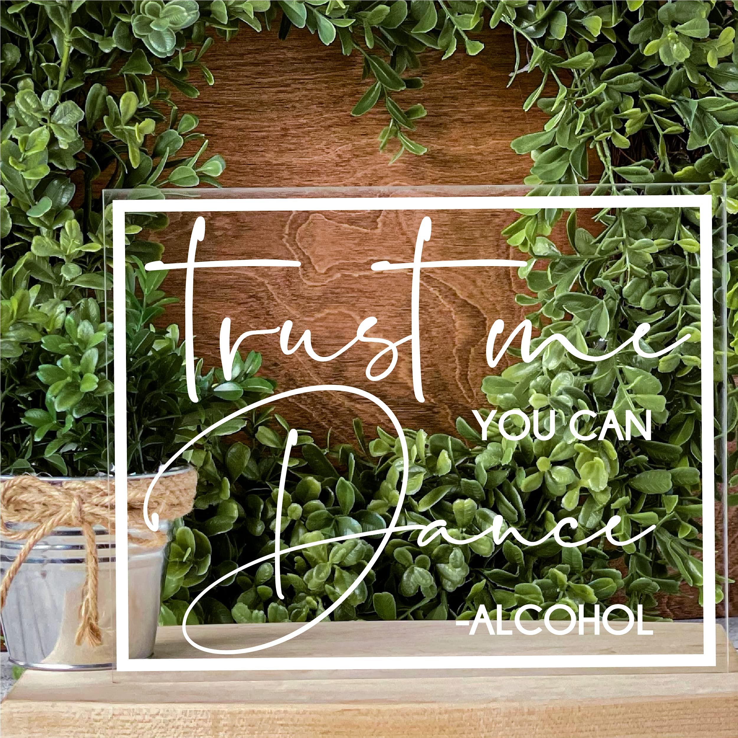 Modern Clear Acrylic Table Sign with Stand - 8