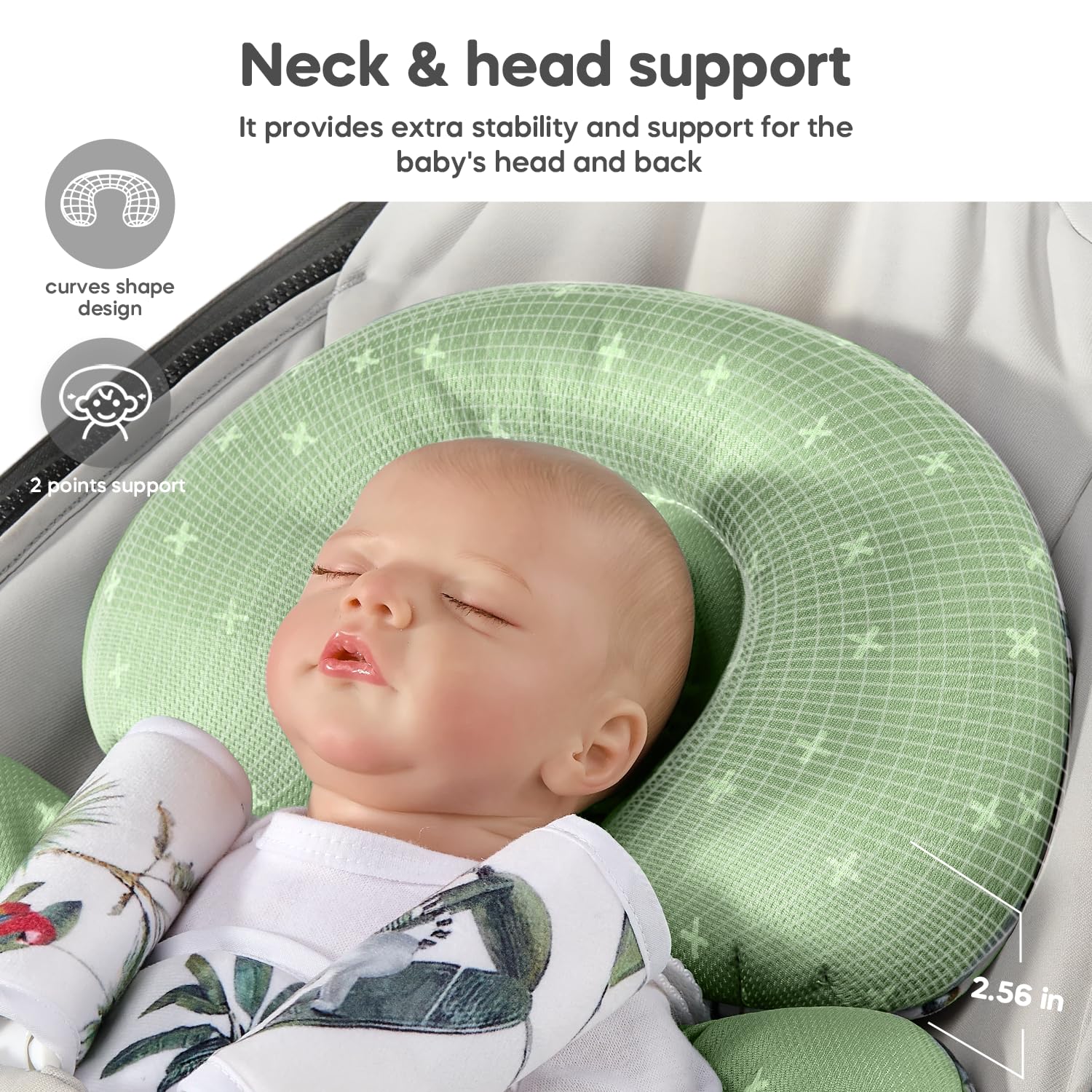 4moms Mamaroo & Graco Swing Infant Insert - Newborn Head & Body Support Cushion with Breathable Soft Fabric - Universal for Baby Swings, Car Seats & Strollers - Perfect for Soothing, Feeding & Napping On-the-Go