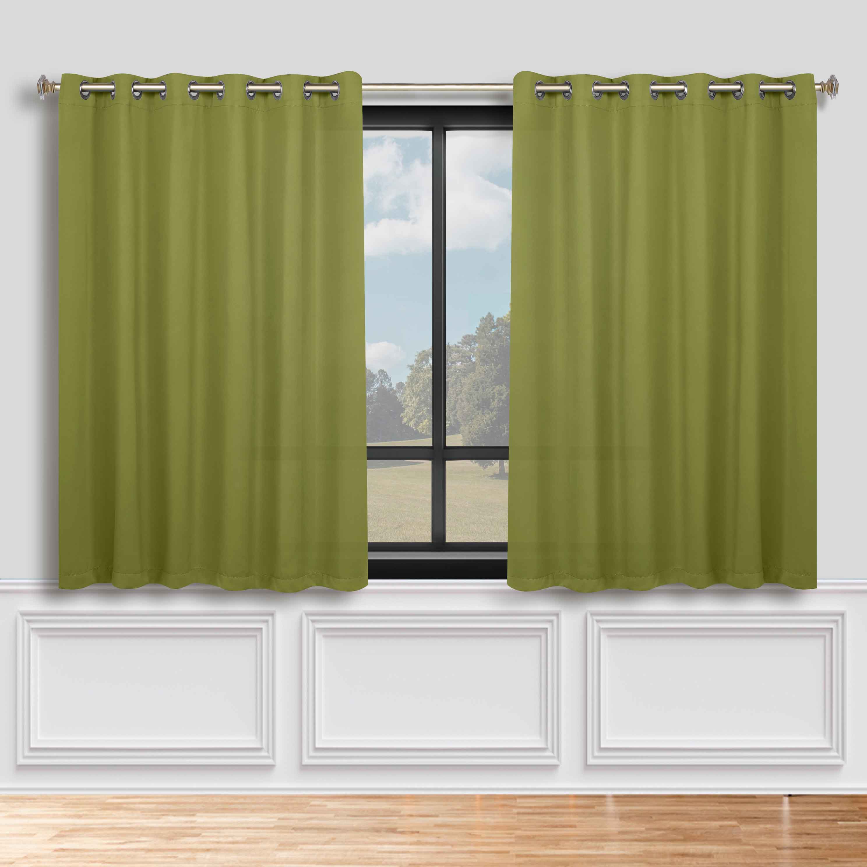 Classic Modern Solid Blackout Curtain Panels - Set of 2 for Bedroom & Living Room - Light Blocking Thermal Insulated Window Drapes for Home Decor