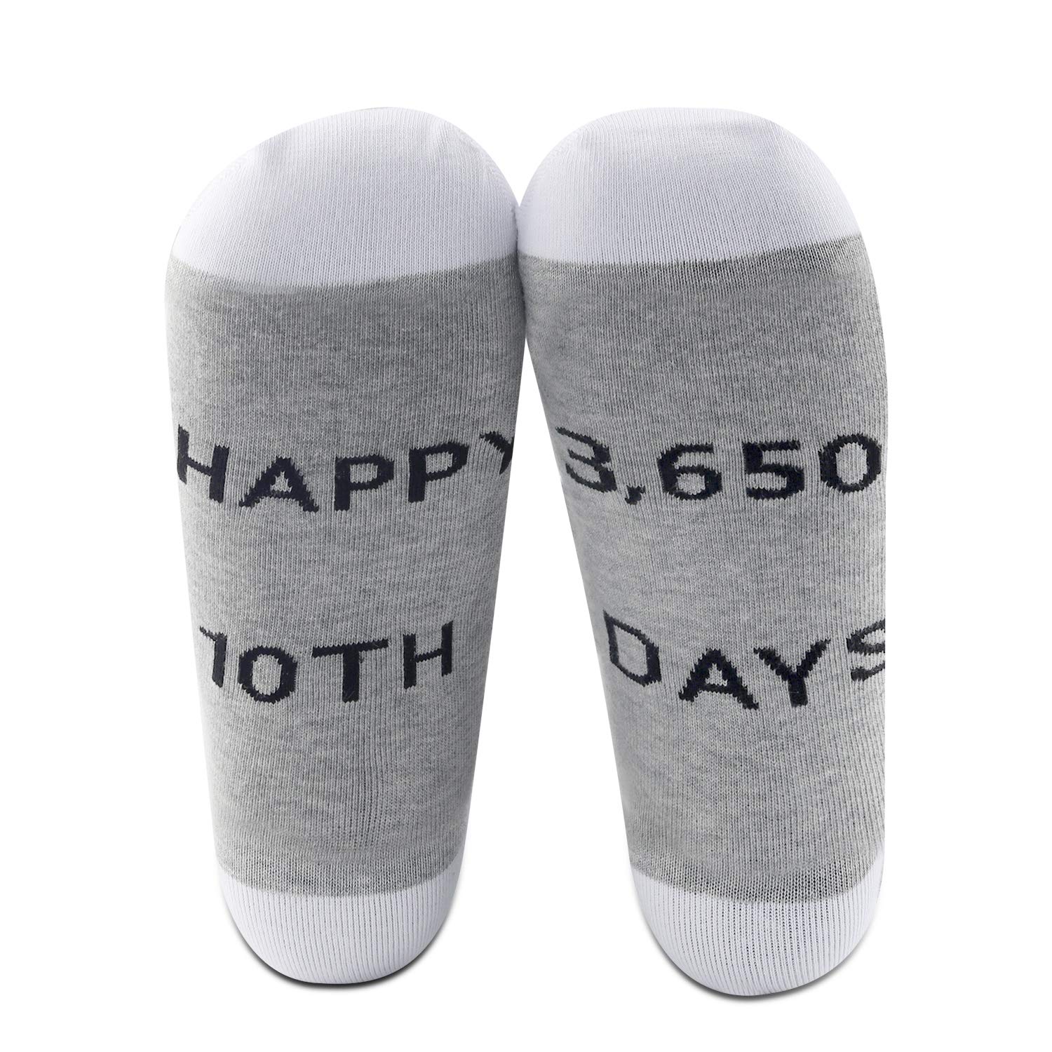 Happy 10th Anniversary Gifts Socks - 2 Pairs Funny Couple Socks for 10 Years Together - 3,650 Days Celebration - Perfect for Anniversaries, Weddings & Romantic Gifts