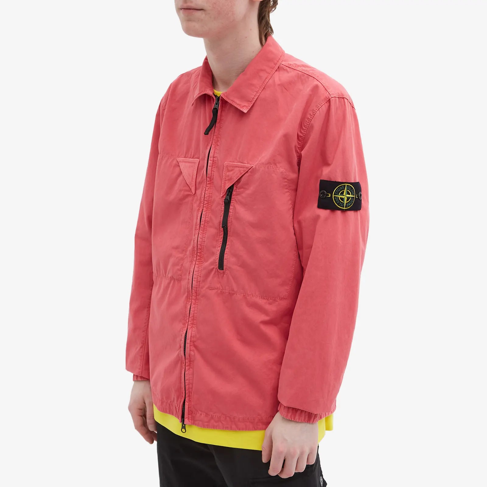Stone Island Brushed Cotton Overshirt Jacket for Men - Lightweight Casual Shirt for Outdoor & Streetwear Fashion
