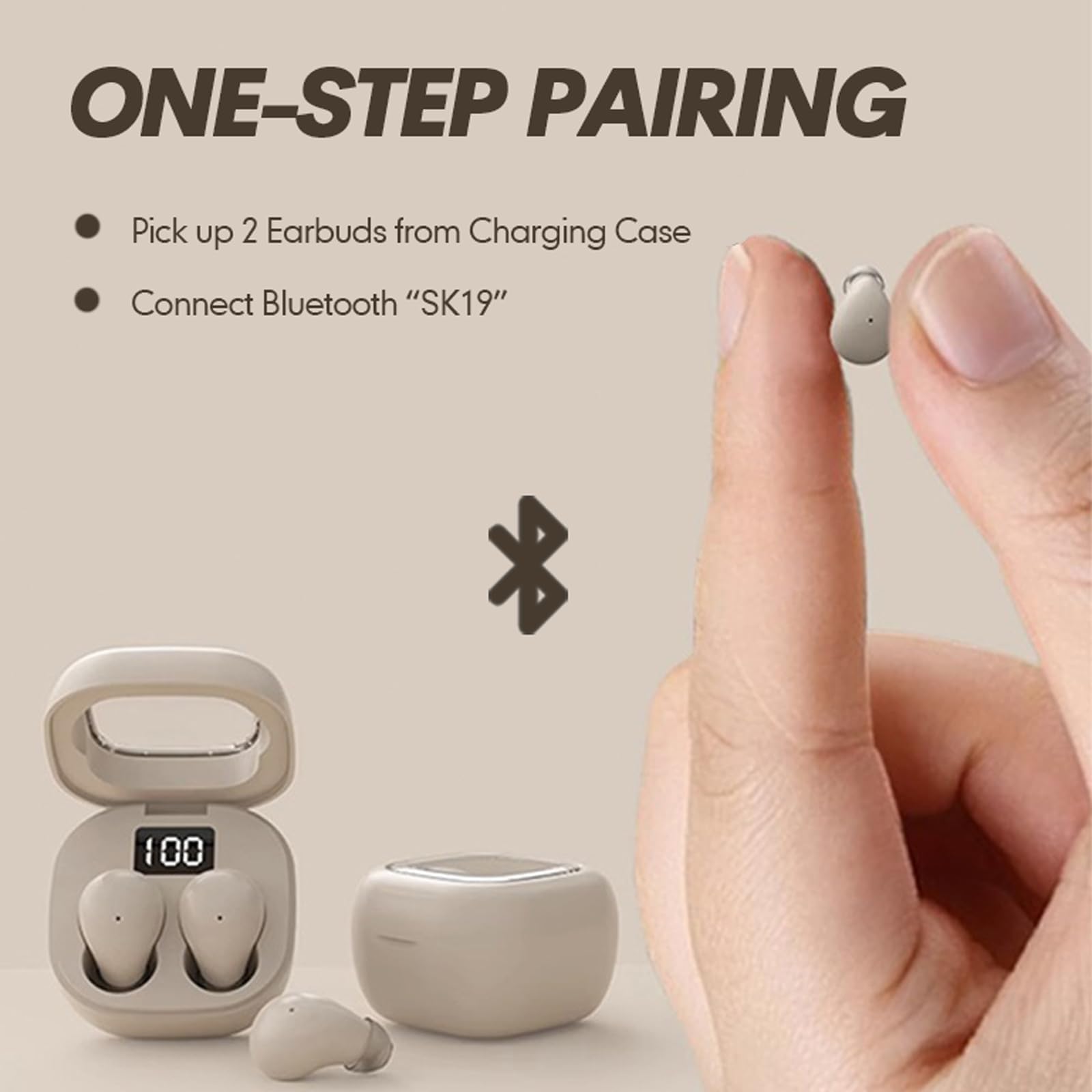 Mini Wireless Bluetooth Earbuds for Kids - Soft Invisible Sleep Earphones with Noise Cancelling for Small Ears, iPhone & Android Compatible | Perfect for Sleeping, Gaming, Work & Spy Use
