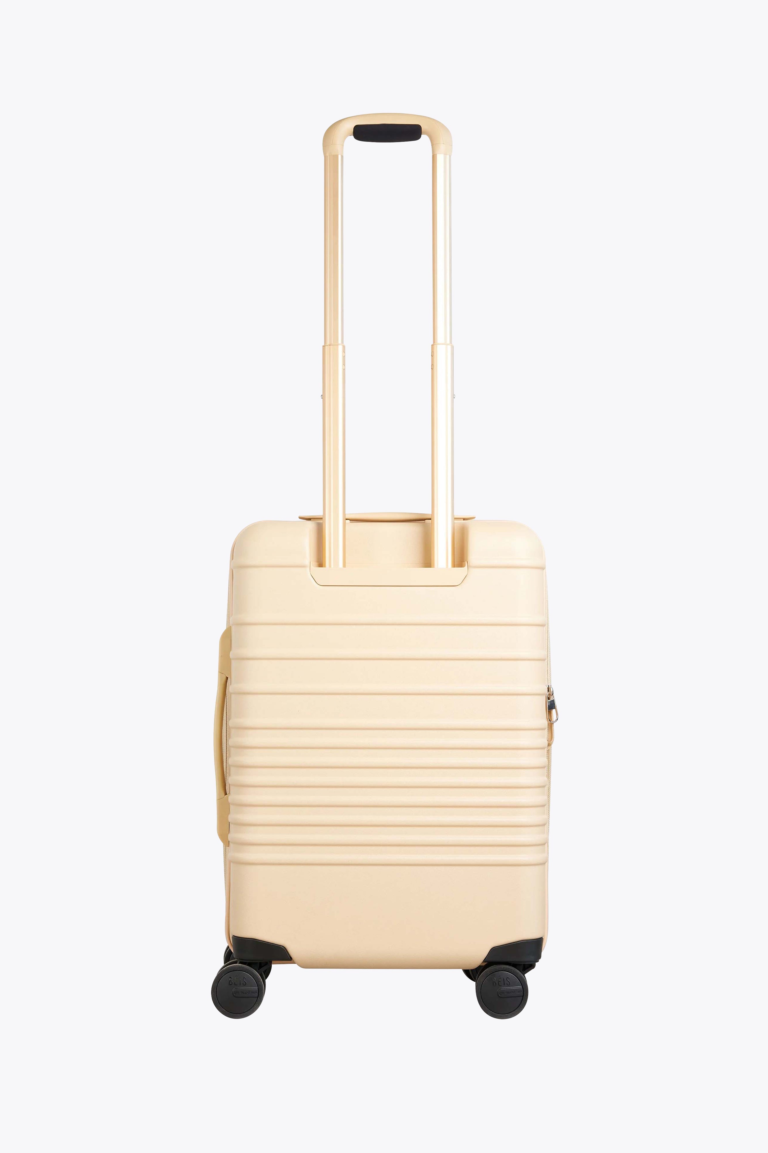 Beige Carry On Roller Luggage - Lightweight & Durable Suitcase for Air Travel, Business Trips & Weekend Getaways