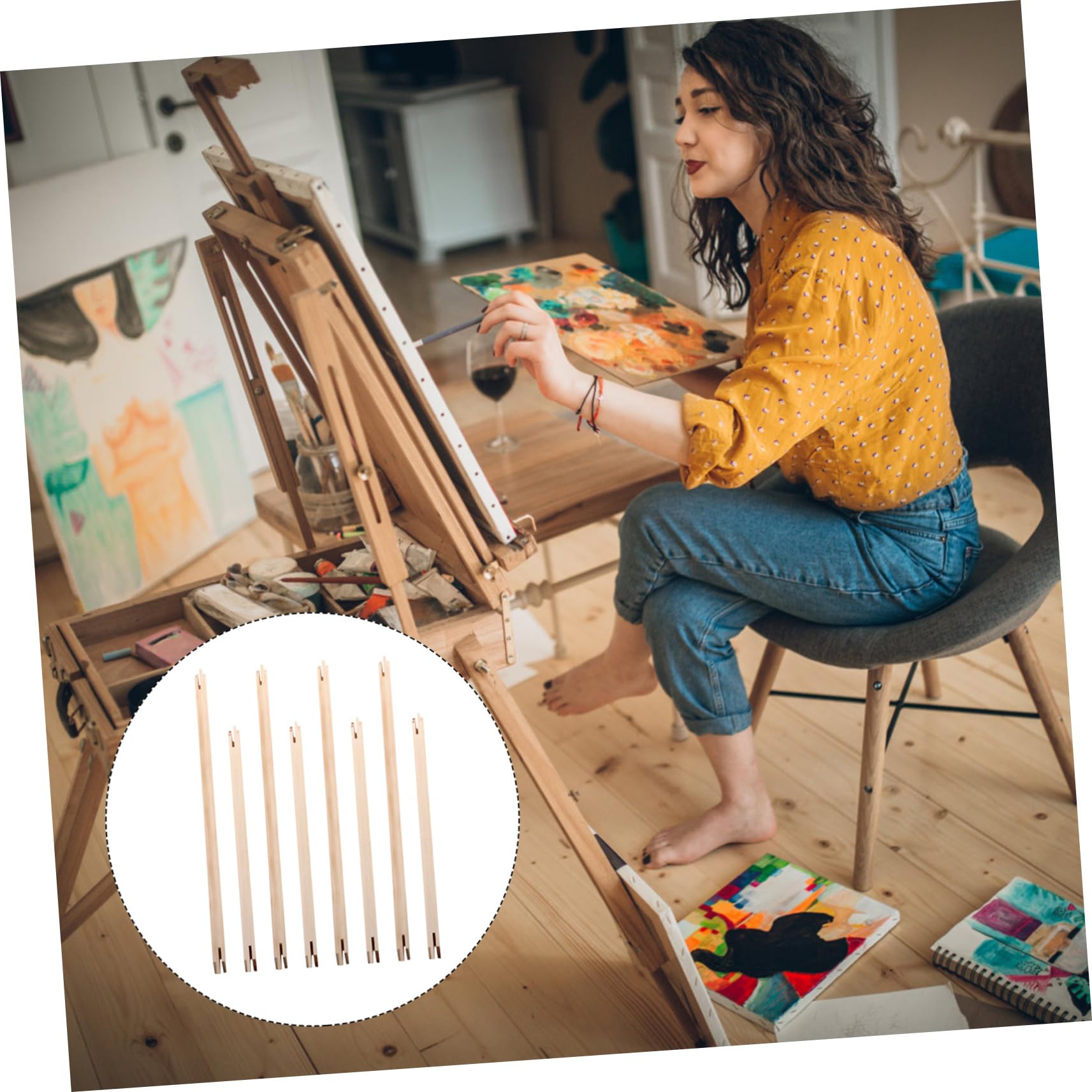 Gogogmee 8-Piece Solid Wood Inner Frame Kit - 15x19 Inch Natural Wood Picture Frames for Paintings, Canvases & DIY Art Projects - Perfect for Home Decor, Wall Art & Crafting