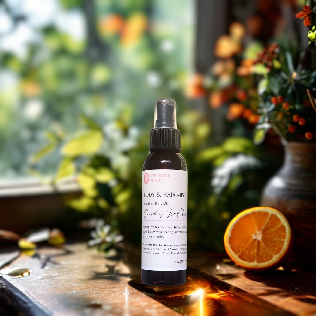 Sunday Iced Tea Scented Body & Hair Mist - Refreshing Fragrance Spray for Women, Lightweight Hydrating Perfume for Daily Use, Gym, Work & Date Night