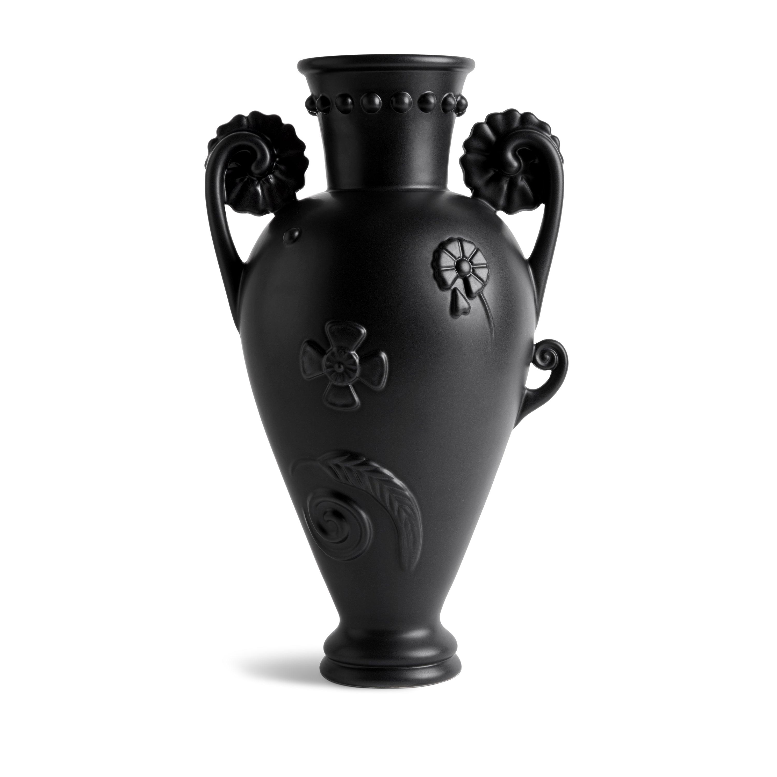 Pantheon Persephone Vase - Elegant Black Ceramic Vase for Home Decor, Wedding Centerpieces & Luxury Gifts