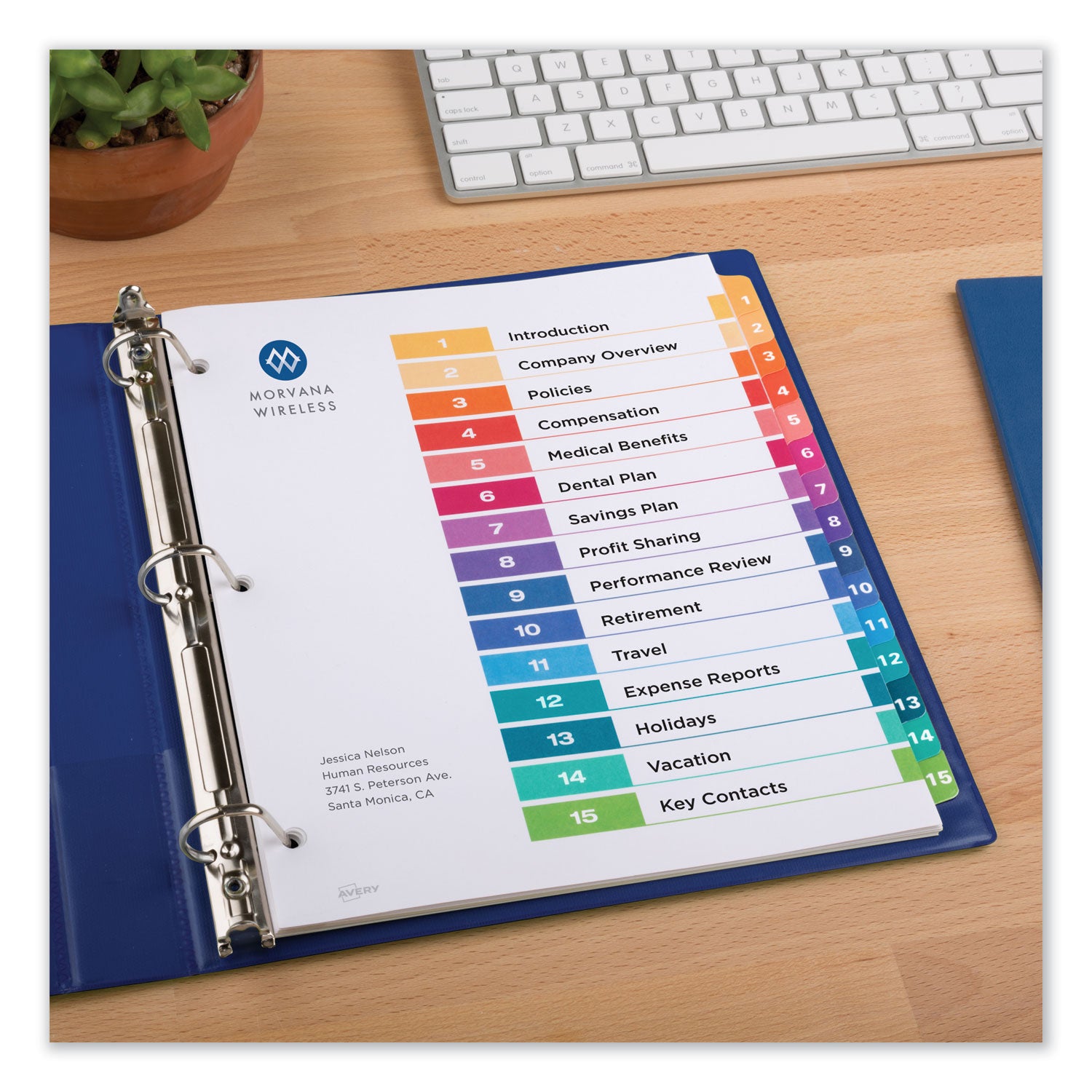 Avery Customizable TOC Ready Index Multicolor Tab Dividers - 15 Tabs (1-15), 8.5
