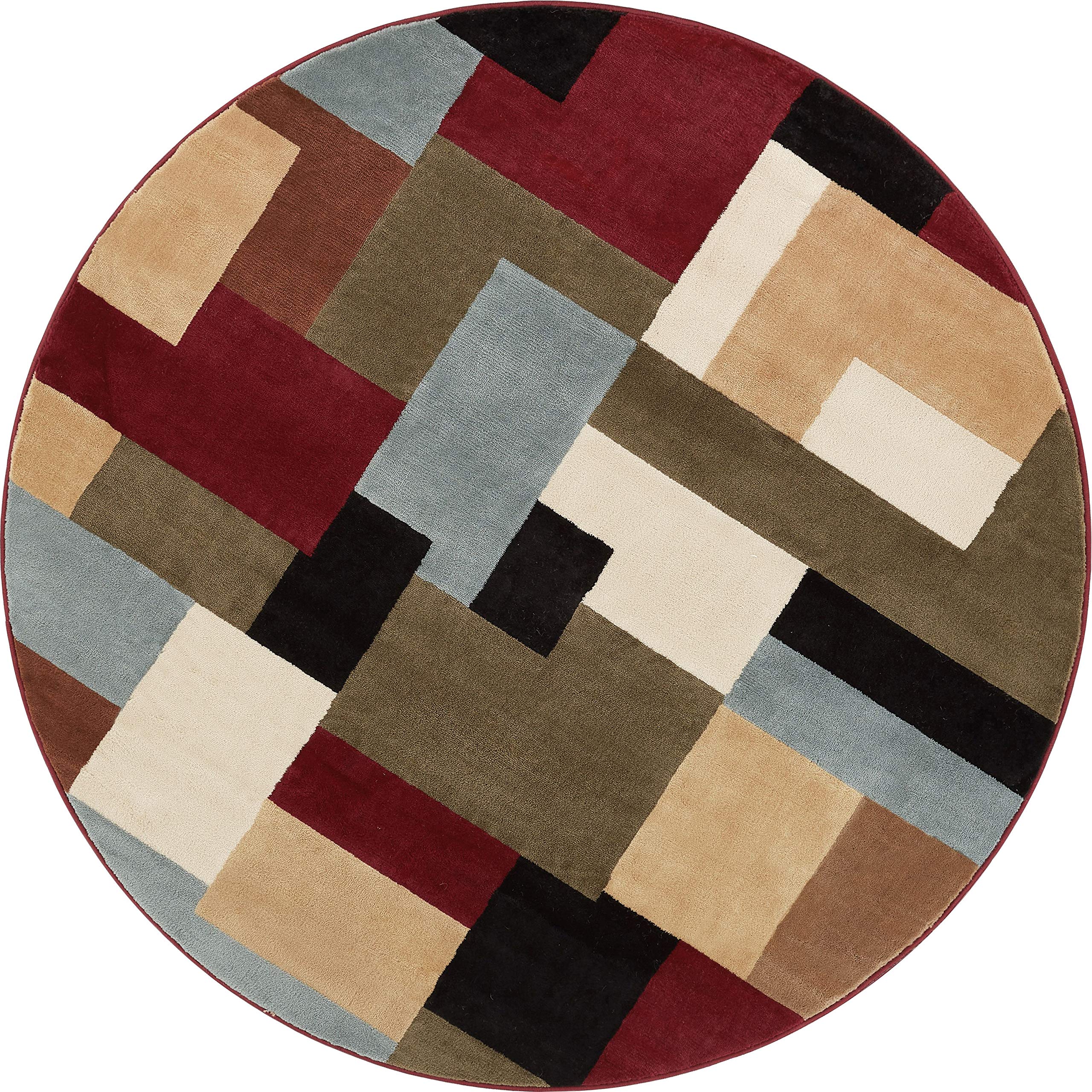Well Woven Barclay Collection River Red 8 ft Round Area Rug - Soft Non-Slip Round Carpet for Living Room, Bedroom, Dining Room Decor | Perfect for Home, Office & Apartment Flooring
