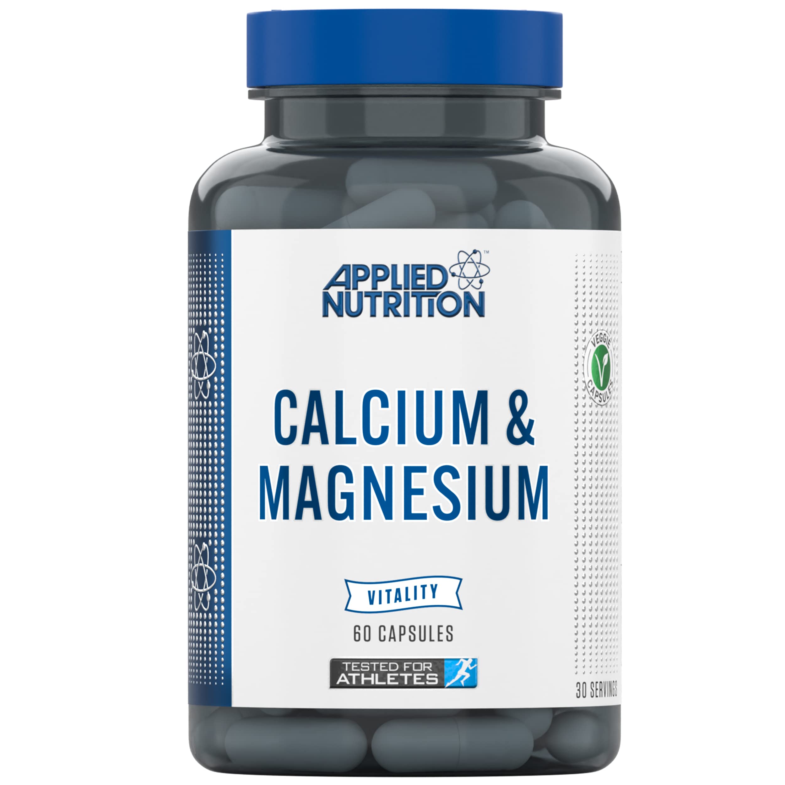 Applied Nutrition Calcium & Magnesium Supplement - 60 Capsules for Bone Health & Muscle Support | Daily Essential Vitamins for Adults & Seniors