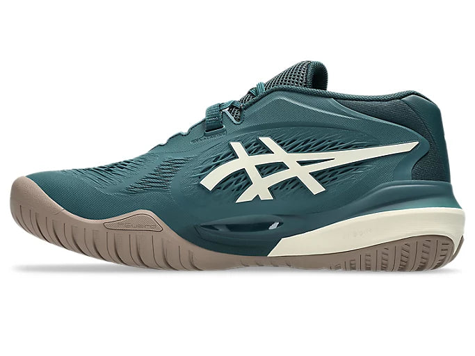 ASICS Men's Gel Resolution X WIDE Tennis Shoes - Saxon Green/Birch - High-Performance Court Shoes for Competitive Play & Training