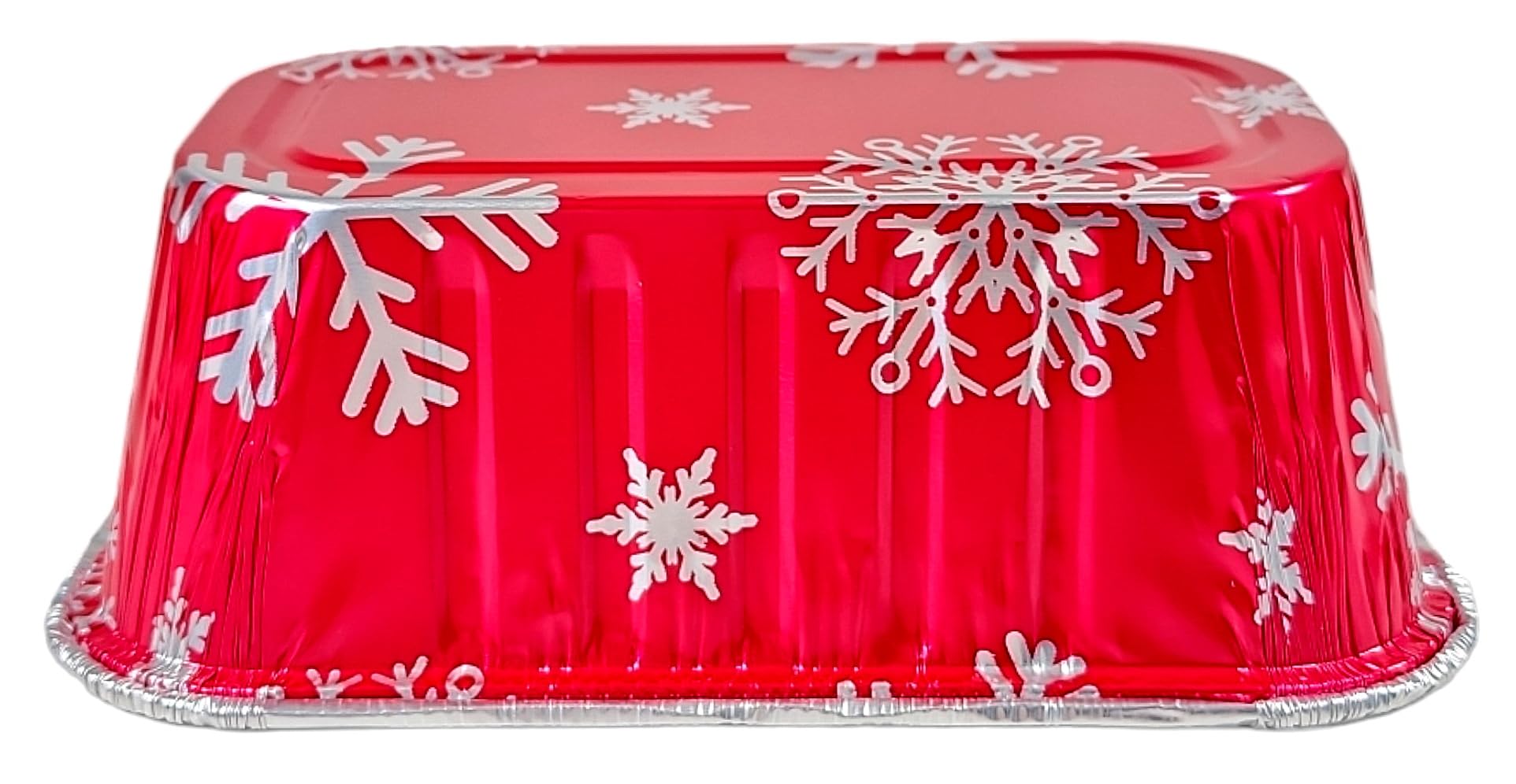 PACTOGO 50-Pack Disposable 1 lb Red Christmas Aluminum Foil Mini Loaf Pans with Clear Dome Lids - Perfect for Holiday Baking, Party Favors & Gift Giving