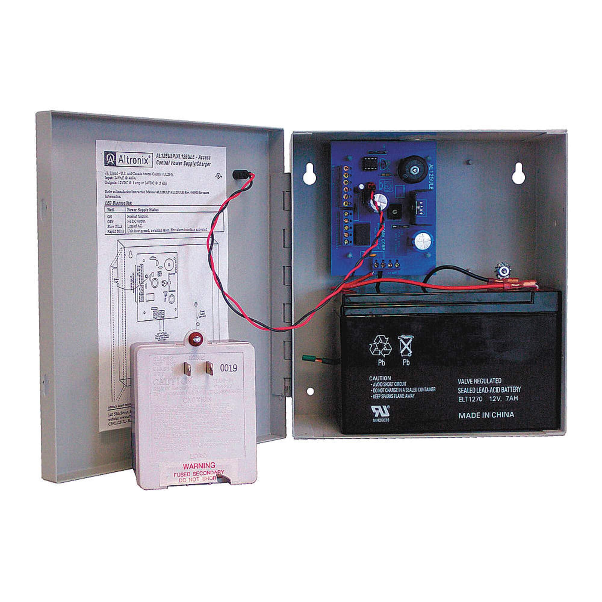 ALTRONIX AL125ULP Power Supply & Battery Charger with Fire Disconnect - Backup Power for Security Systems, Fire Alarms & Emergency Lighting