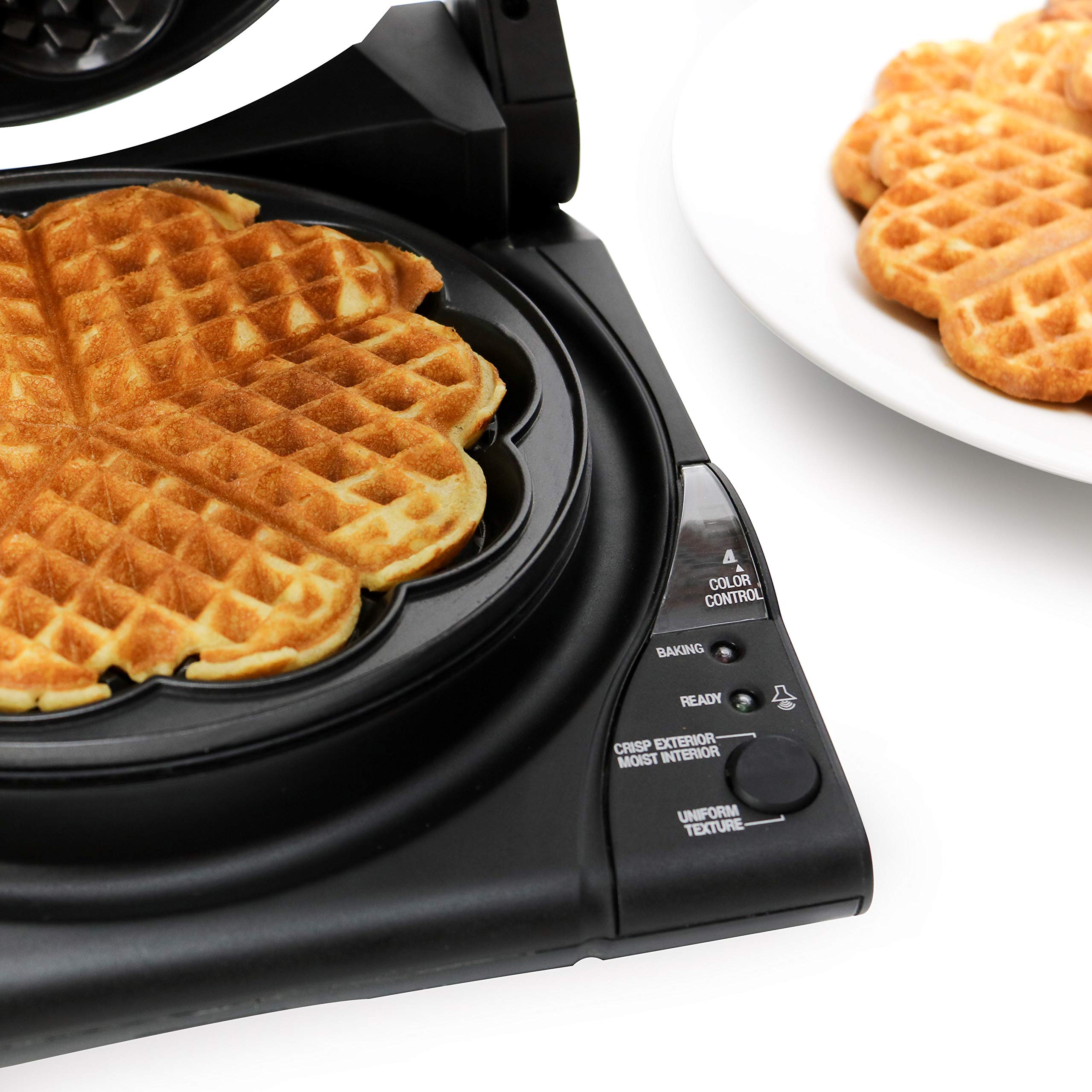 Chef'sChoice 840 WafflePro Taste & Texture Select Waffle Maker - 5-Slice Traditional Heart Waffle Iron with Nonstick Plates & Easy Clean - Perfect for Breakfast, Brunch & Family Gatherings - Silver